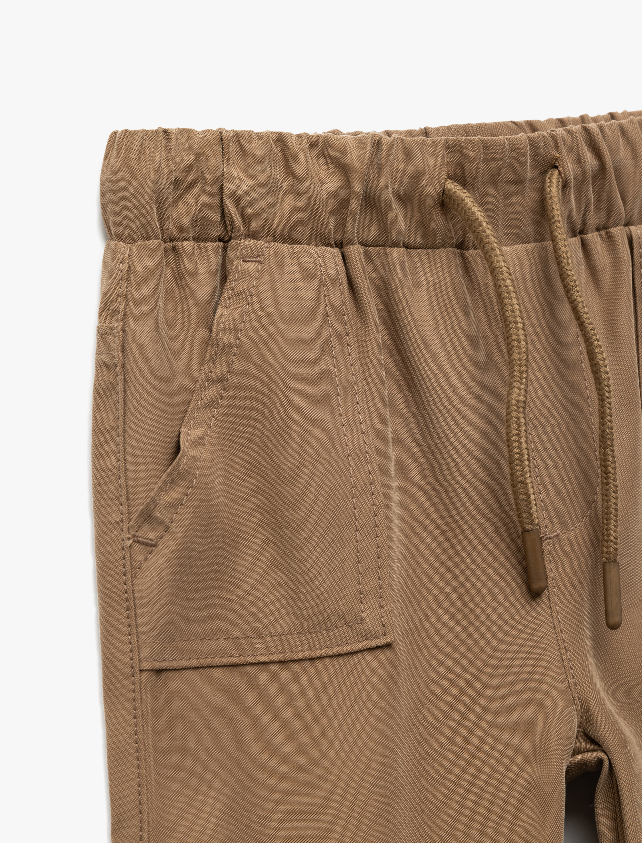  Erkek Bebek Beli Bağcıklı Cepli Basic Viskon Jogger Eşofman Altı