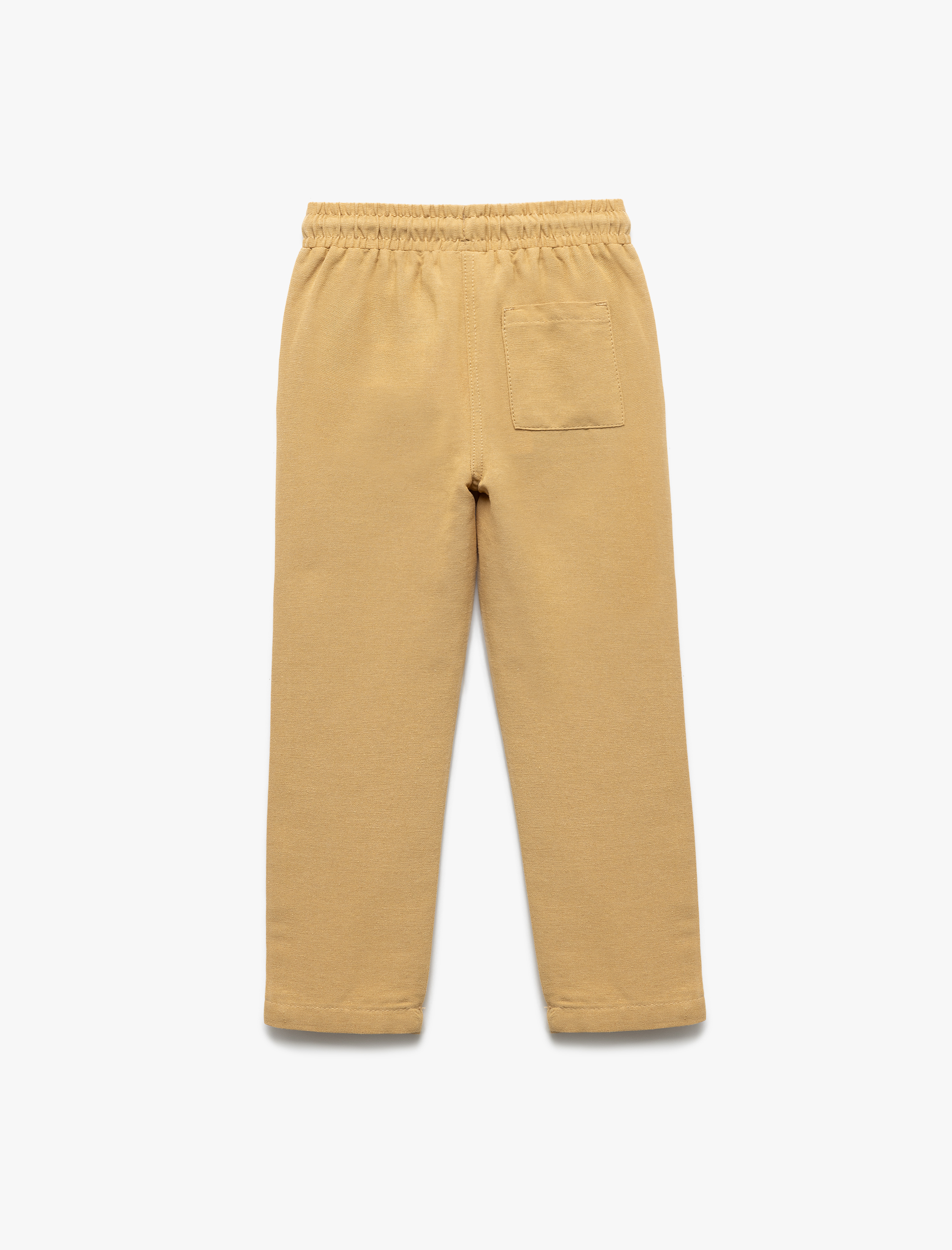  Erkek Bebek Beli Bağcıklı Keten ve Viskon Karışımlı Basic Eşofman Altı