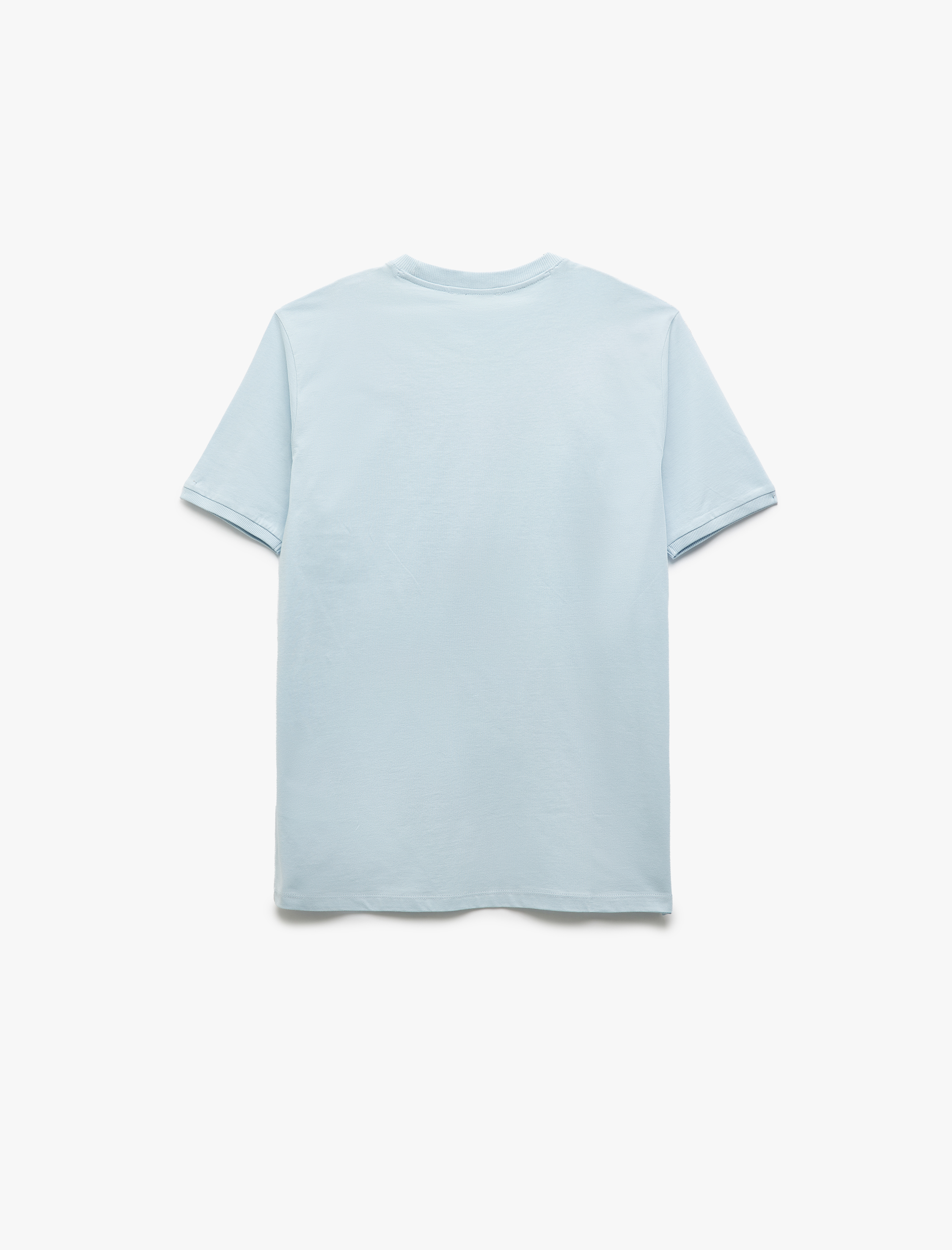   Kısa Kollu Bisiklet Yaka Pamuklu Slim Fit Erkek Basic Tişört