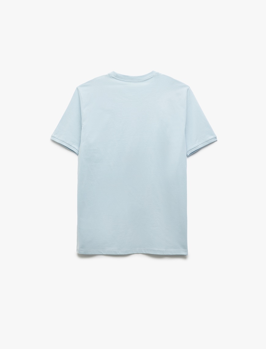   Kısa Kollu Bisiklet Yaka Pamuklu Slim Fit Erkek Basic Tişört
