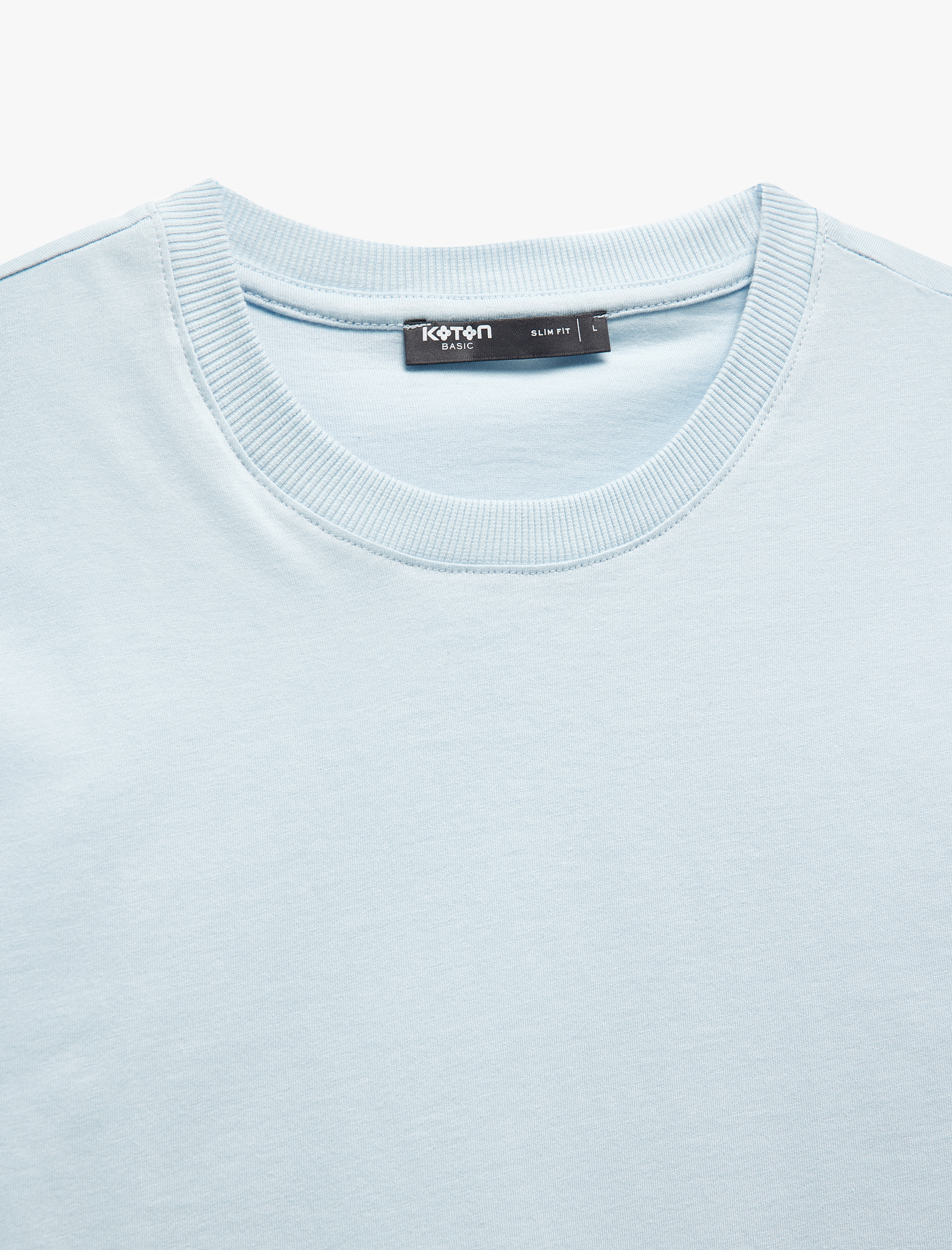   Kısa Kollu Bisiklet Yaka Pamuklu Slim Fit Erkek Basic Tişört