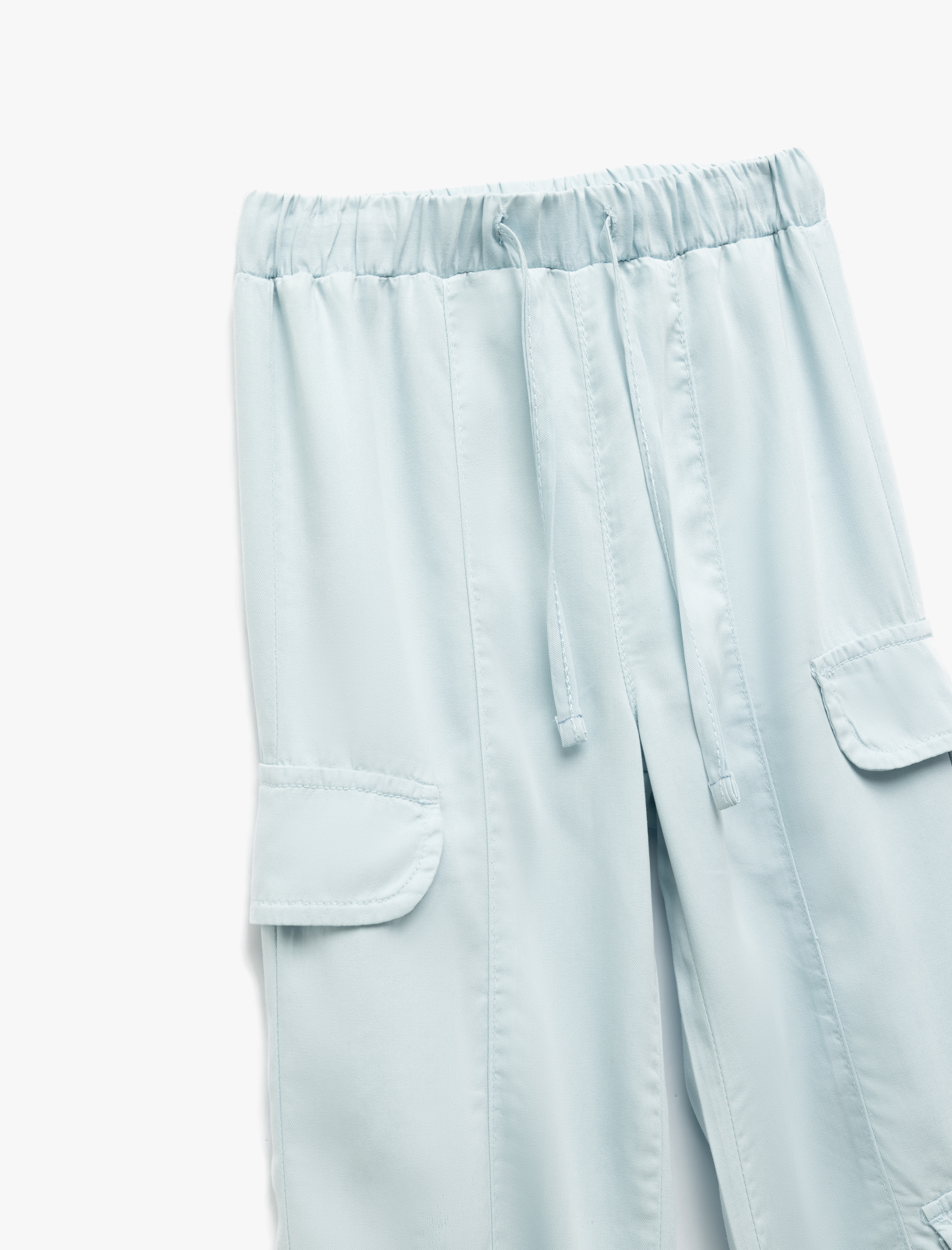  Kız Çocuk Beli Bağcıklı Kargo Cep Detaylı Jogger Pantolon