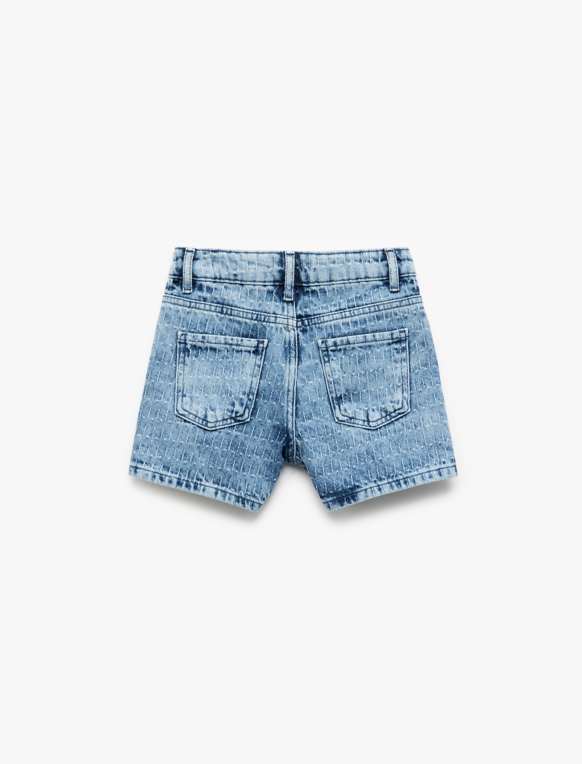  Kız Çocuk Pamuklu Cepli Taş Detaylı Denim Şort
