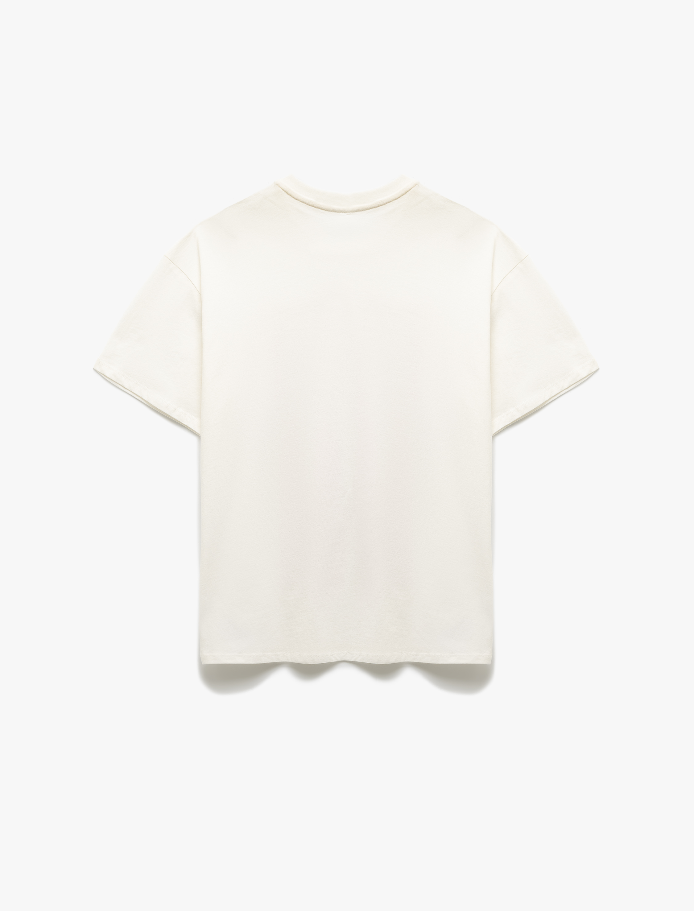   Pamuklu Bisiklet Yaka Kısa Kollu Rahat Kesim Baskılı Tişört