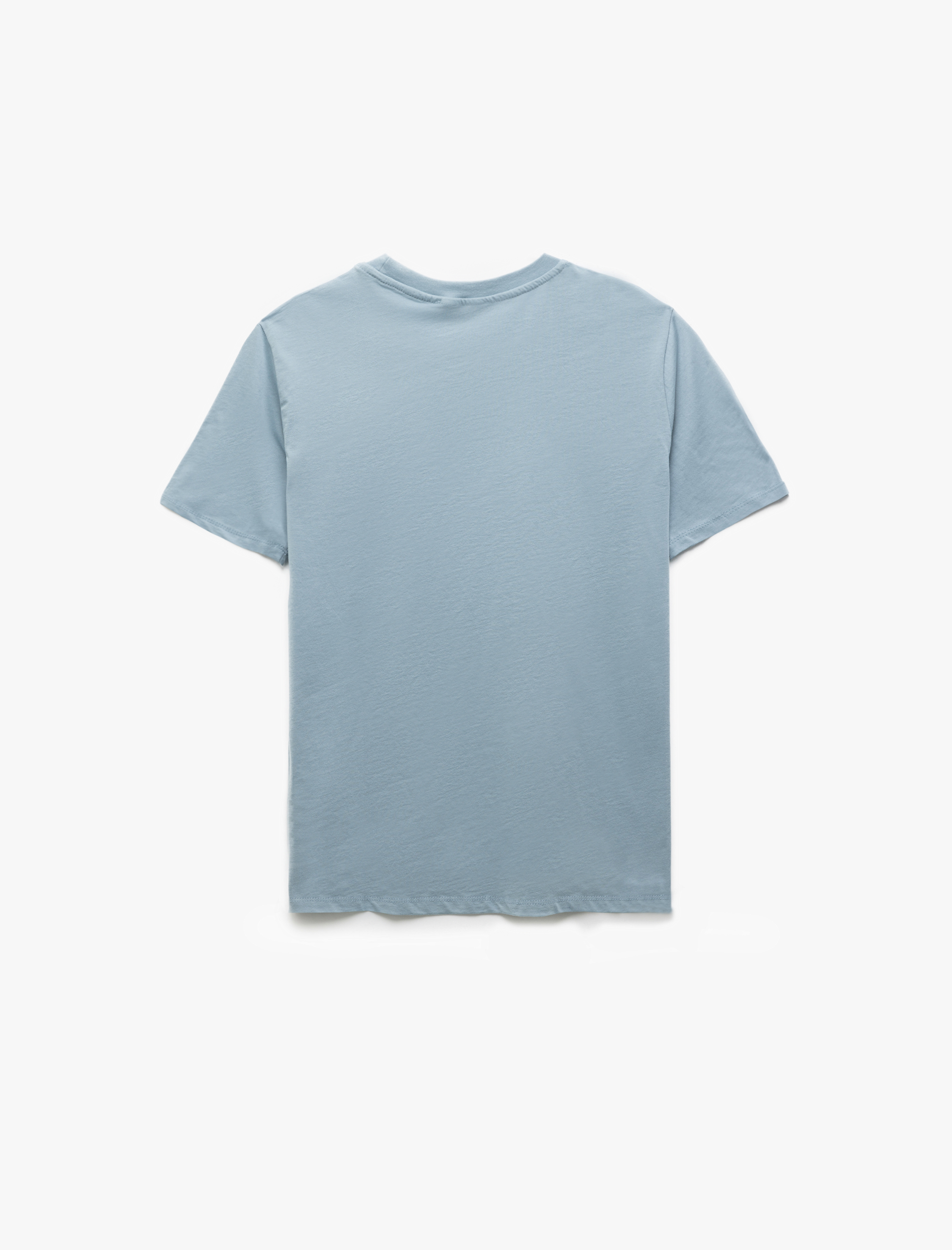   Baskılı Kısa Kollu Bisiklet Yaka Pamuklu Slim Fit Tişört