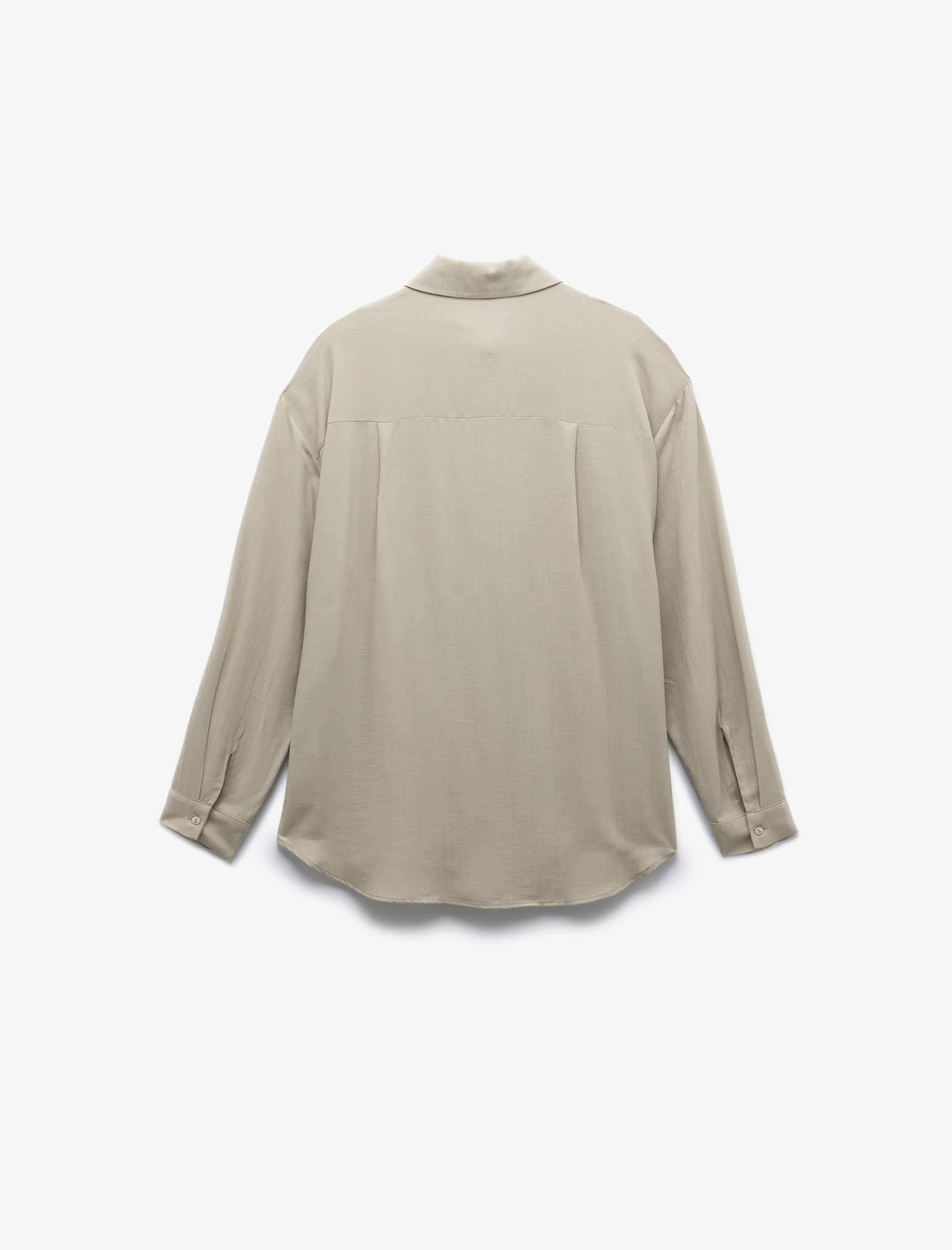 Klasik Yaka Viskon Kumaş Uzun Kollu Gömlek