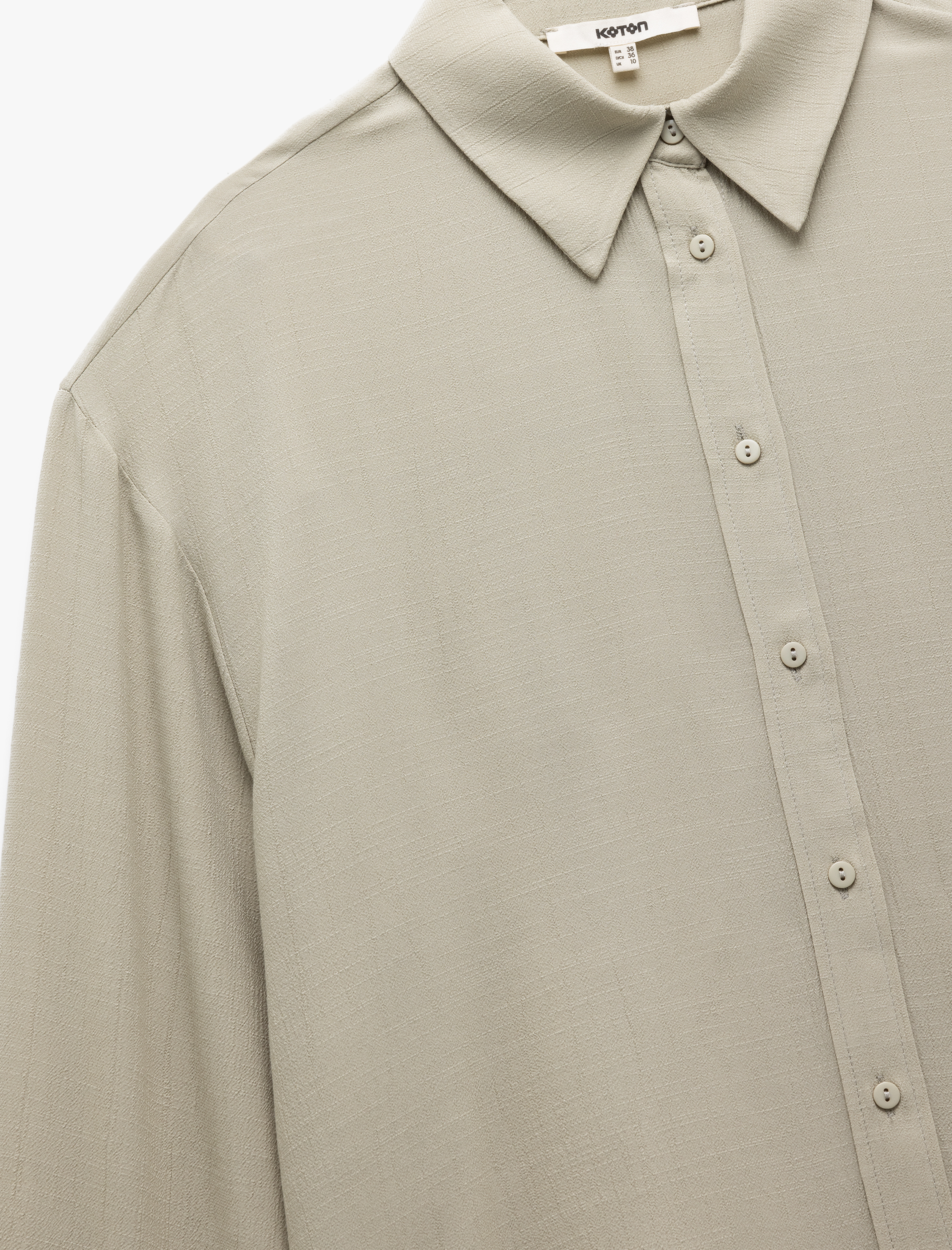 Klasik Yaka Viskon Kumaş Uzun Kollu Gömlek