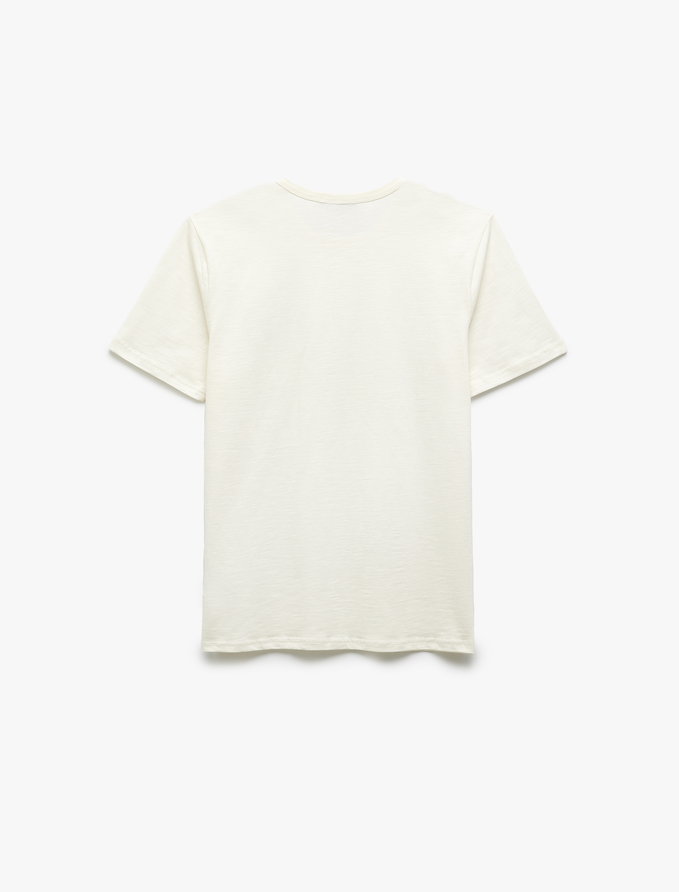   Baskılı Kısa Kollu Bisiklet Yaka Pamuklu Slim Fit Tişört