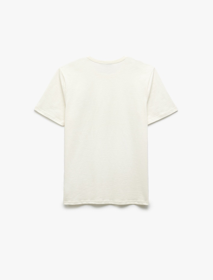  Baskılı Kısa Kollu Bisiklet Yaka Pamuklu Slim Fit Tişört