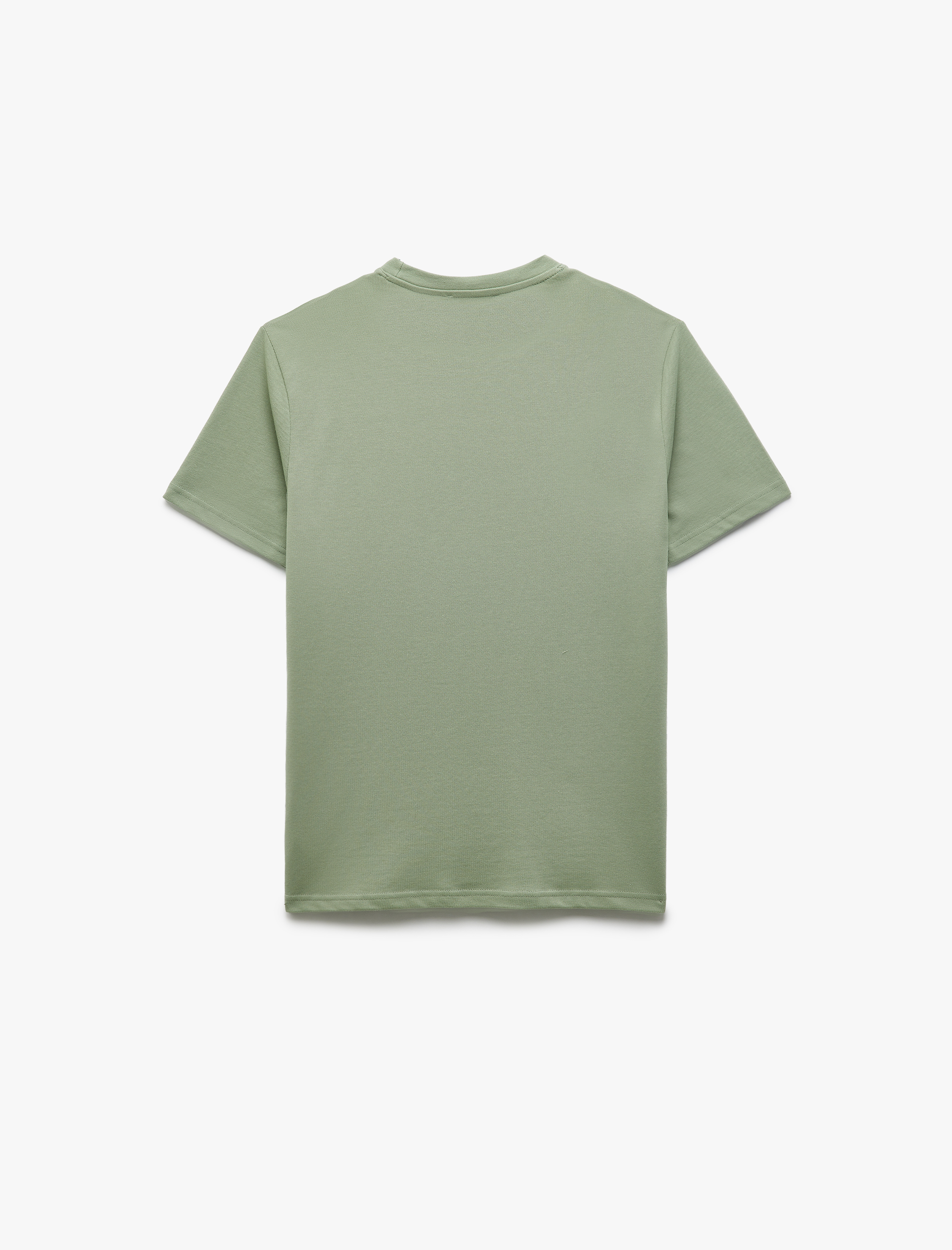   Pamuklu Baskılı Pike Kumaş Kısa Kollu Bisiklet Yaka Slim Fit Tişört