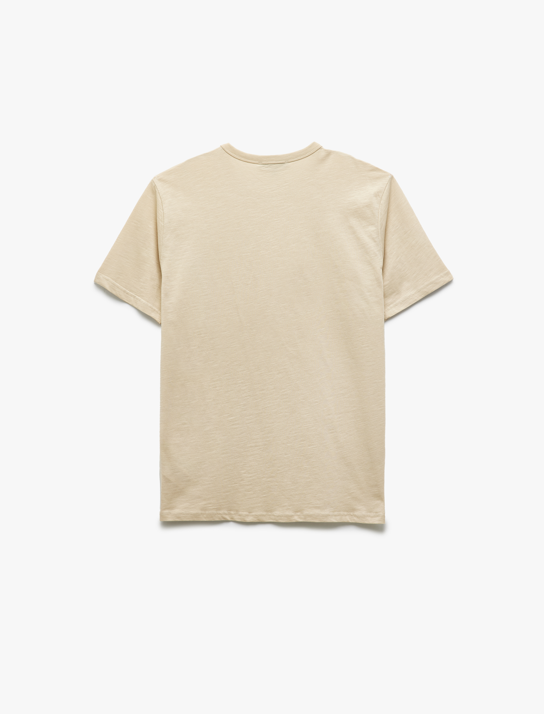   Baskılı Kısa Kollu Slim Fit Pamuklu Bisiklet Yaka Tişört