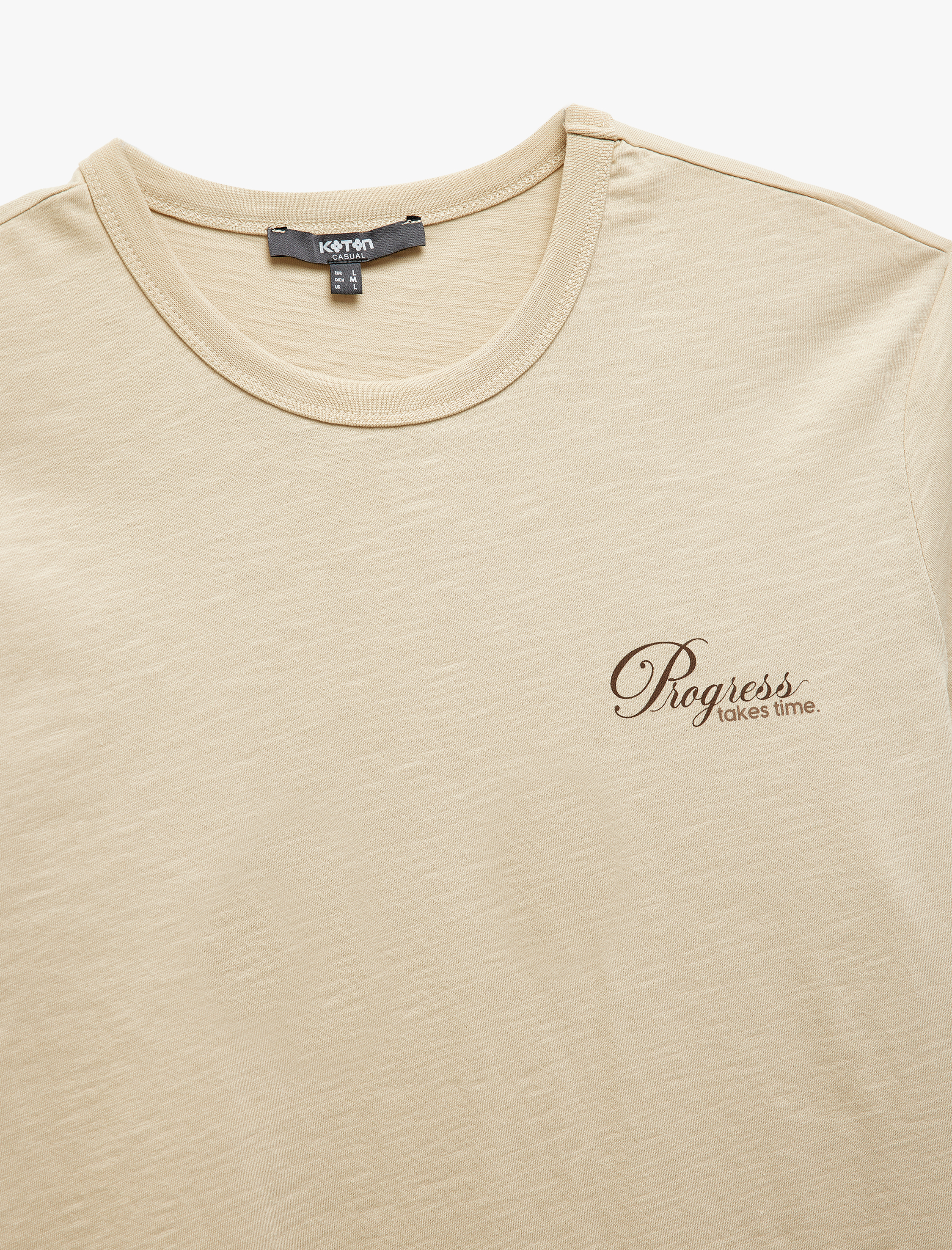   Baskılı Kısa Kollu Slim Fit Pamuklu Bisiklet Yaka Tişört