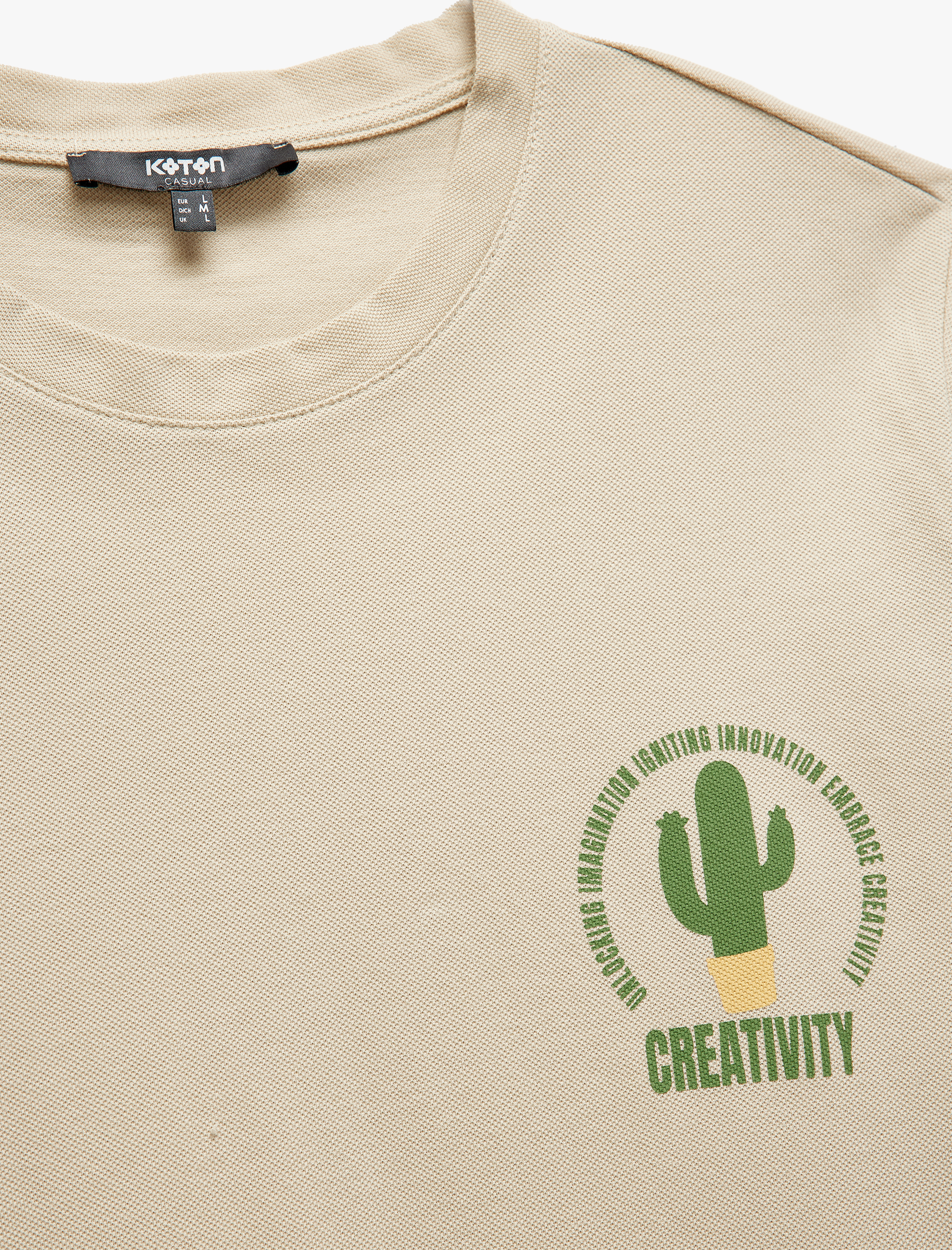   Baskılı Pamuklu Pike Kumaş Kısa Kollu Bisiklet Yaka Slim Fit Tişört