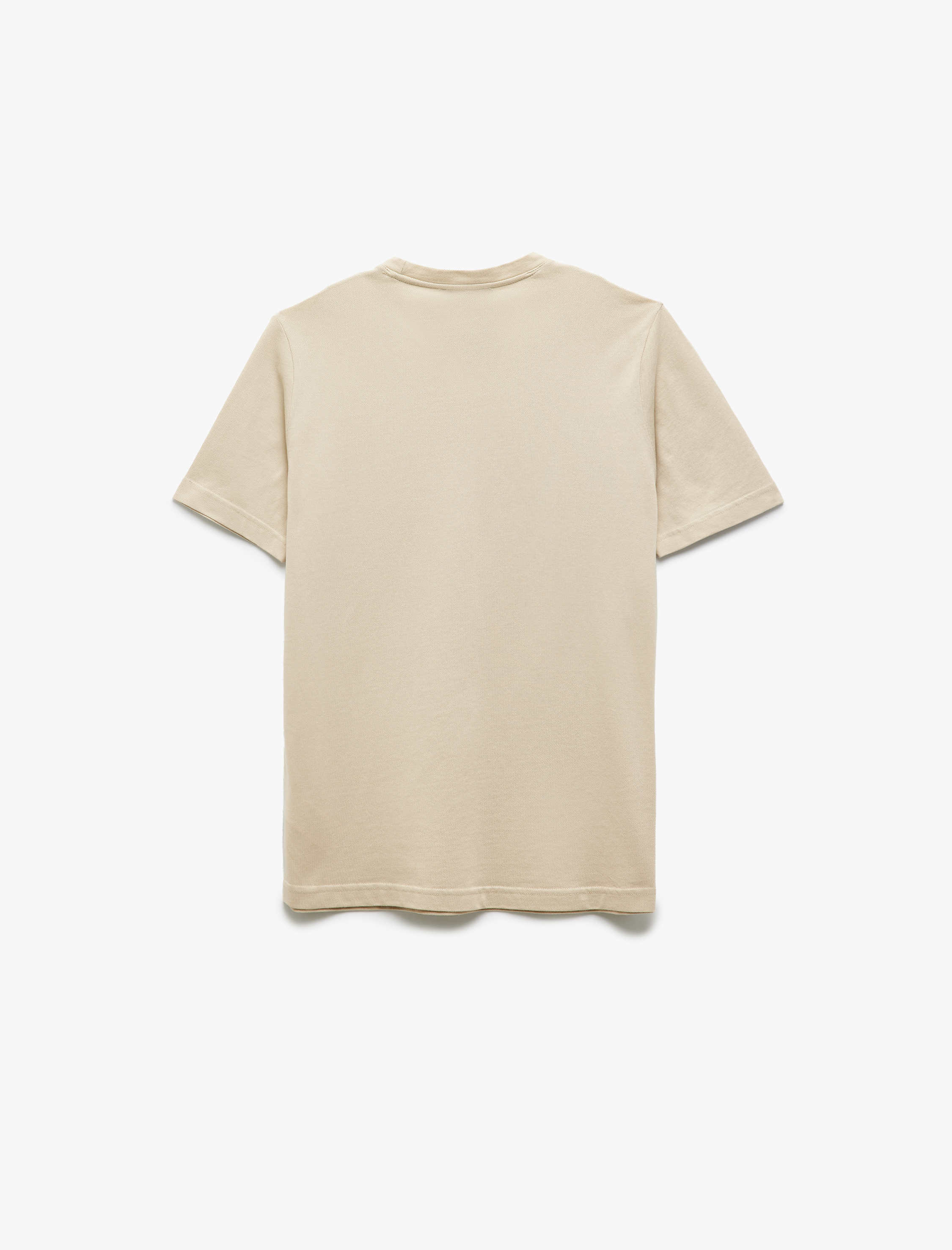   Baskılı Pamuklu Pike Kumaş Kısa Kollu Bisiklet Yaka Slim Fit Tişört