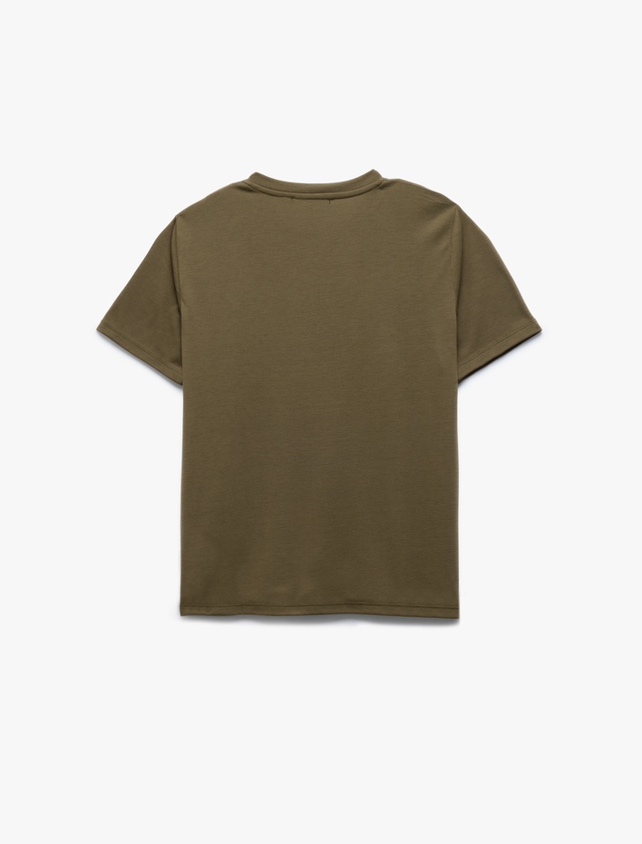  Bisiklet Yaka Kısa Kollu Baskılı Kadın Tişört