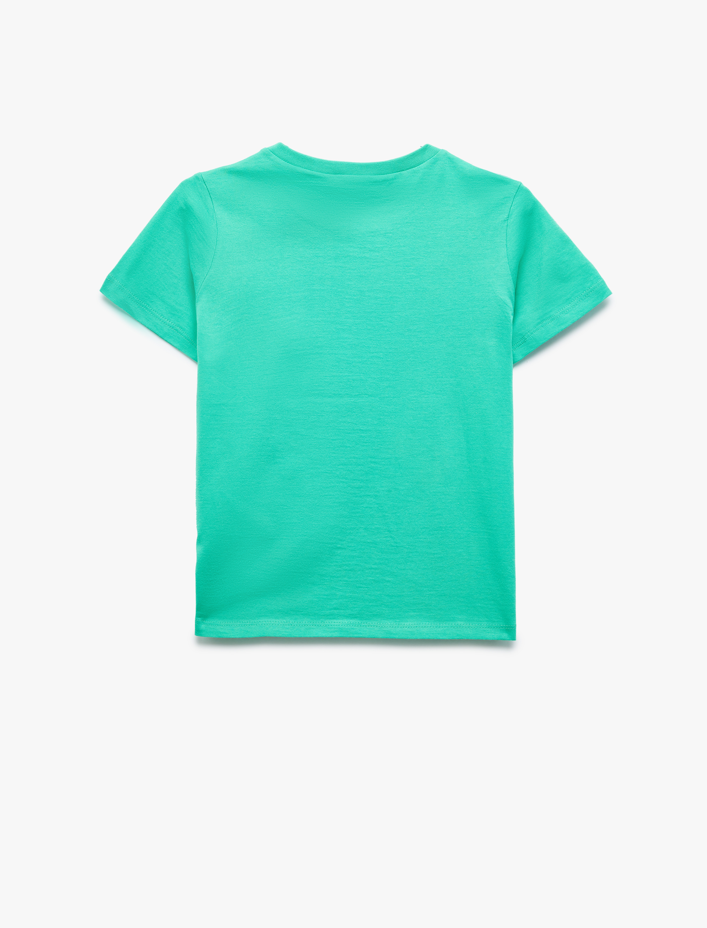  Erkek Çocuk Kaplan Baskılı Bisiklet Yaka Kısa Kollu Pamuklu Tişört