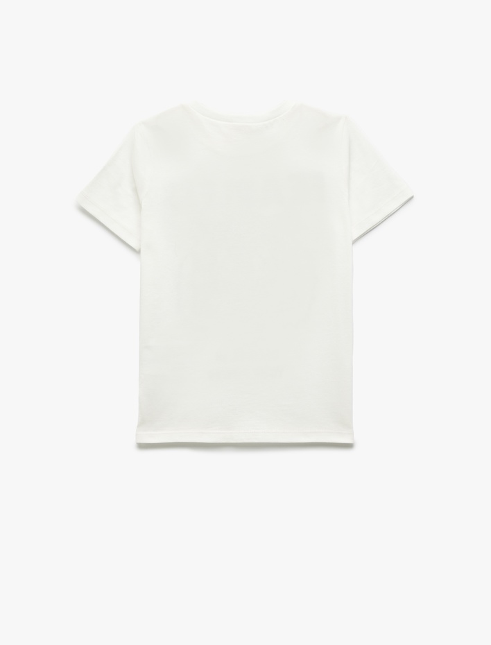 Erkek Çocuk Pamuklu Kaplan Baskılı Kısa Kollu Bisiklet Yaka Tişört