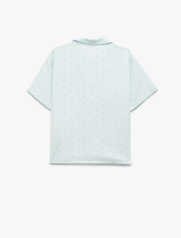 Erkek Çocuk Pamuklu Desenli Kısa Kollu Gömlek