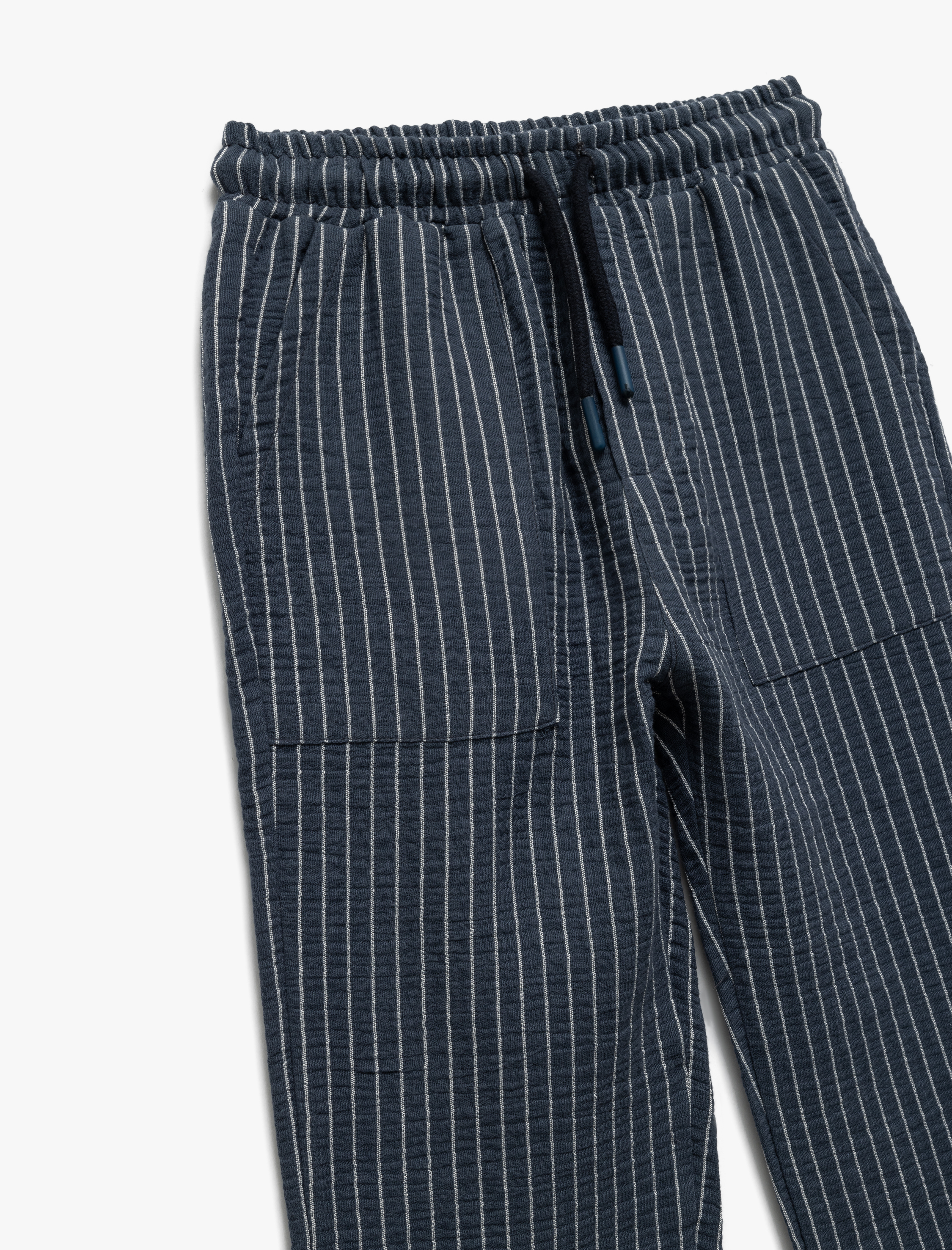  Erkek Çocuk Pamuklu Çizgili Beli Bağcıklı Pantolon