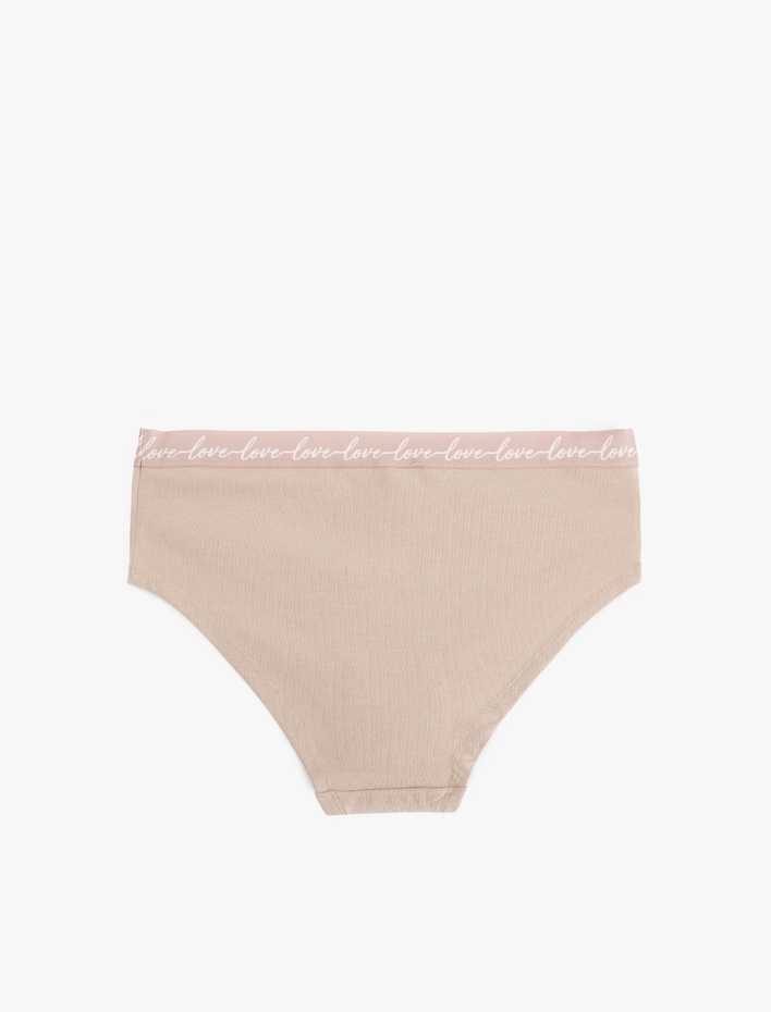  Rahat Kalıp Pamuklu Baskı Detaylı Yüksek Bel Kadın Külot