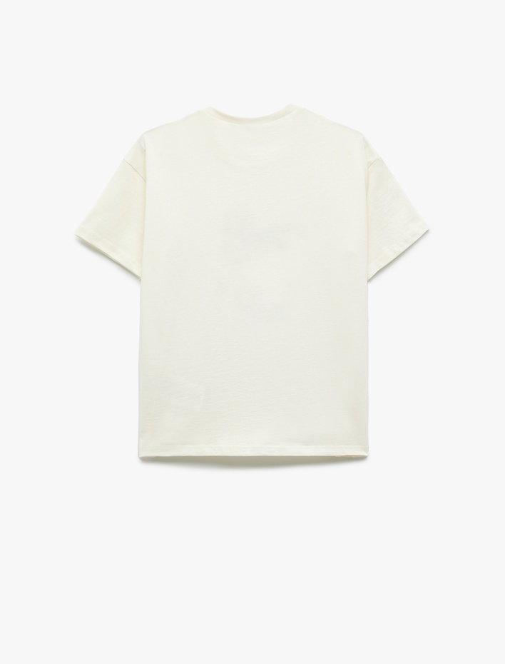 Erkek Çocuk Nakış Detaylı Bisiklet Yaka Kısa Kollu Pamuklu Tişört