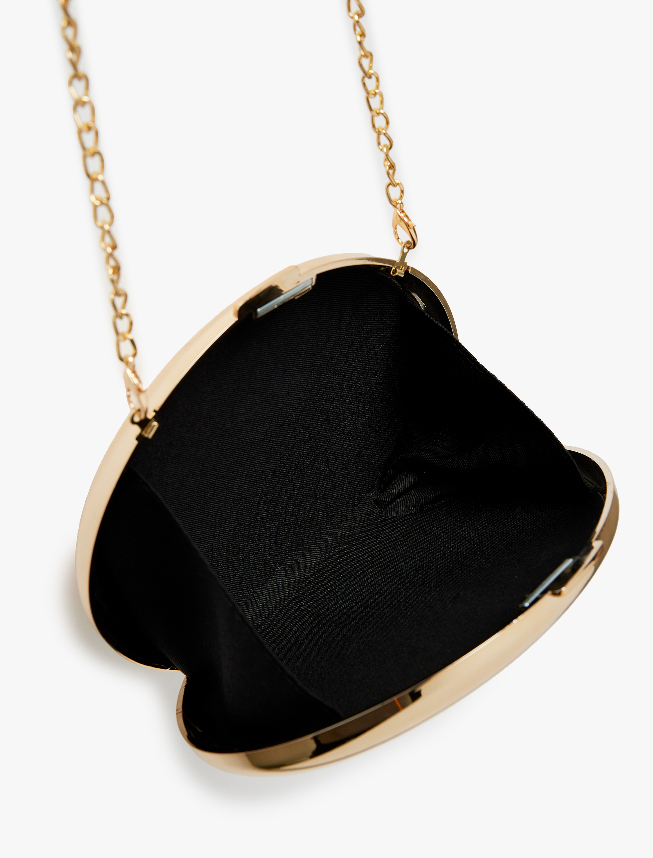  Kadın Zincir Askılı Asimetrik Metalik Çanta