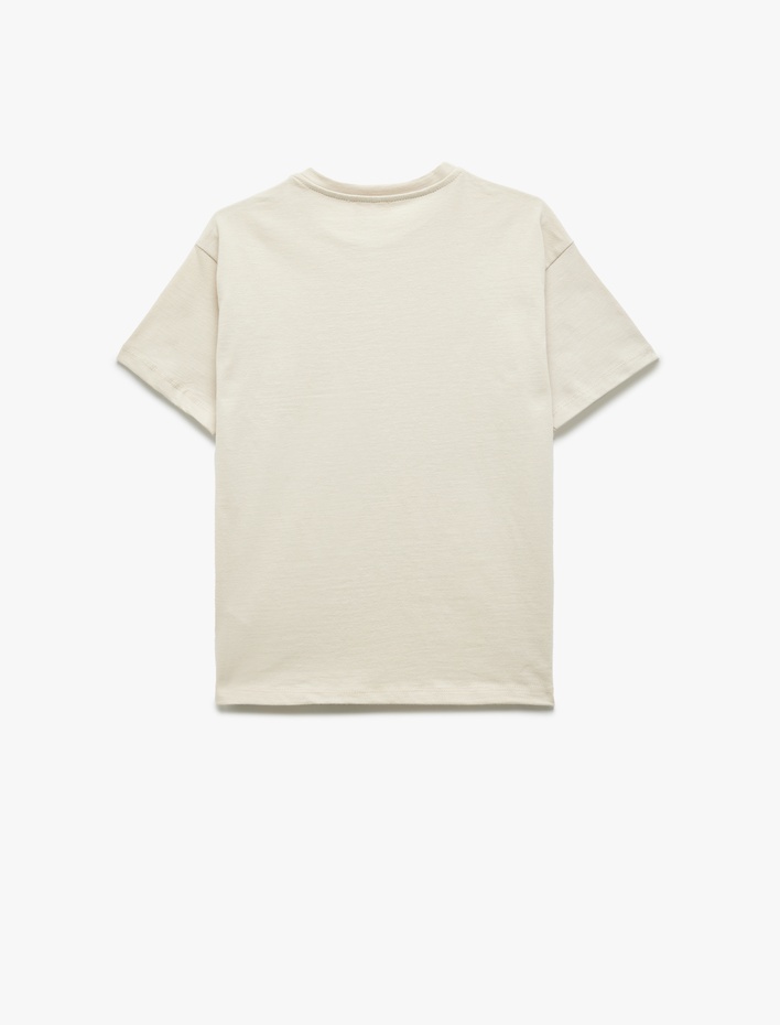 Erkek Çocuk Cep Detaylı Kısa Kollu Bisiklet Yaka Pamuklu Basic Tişört