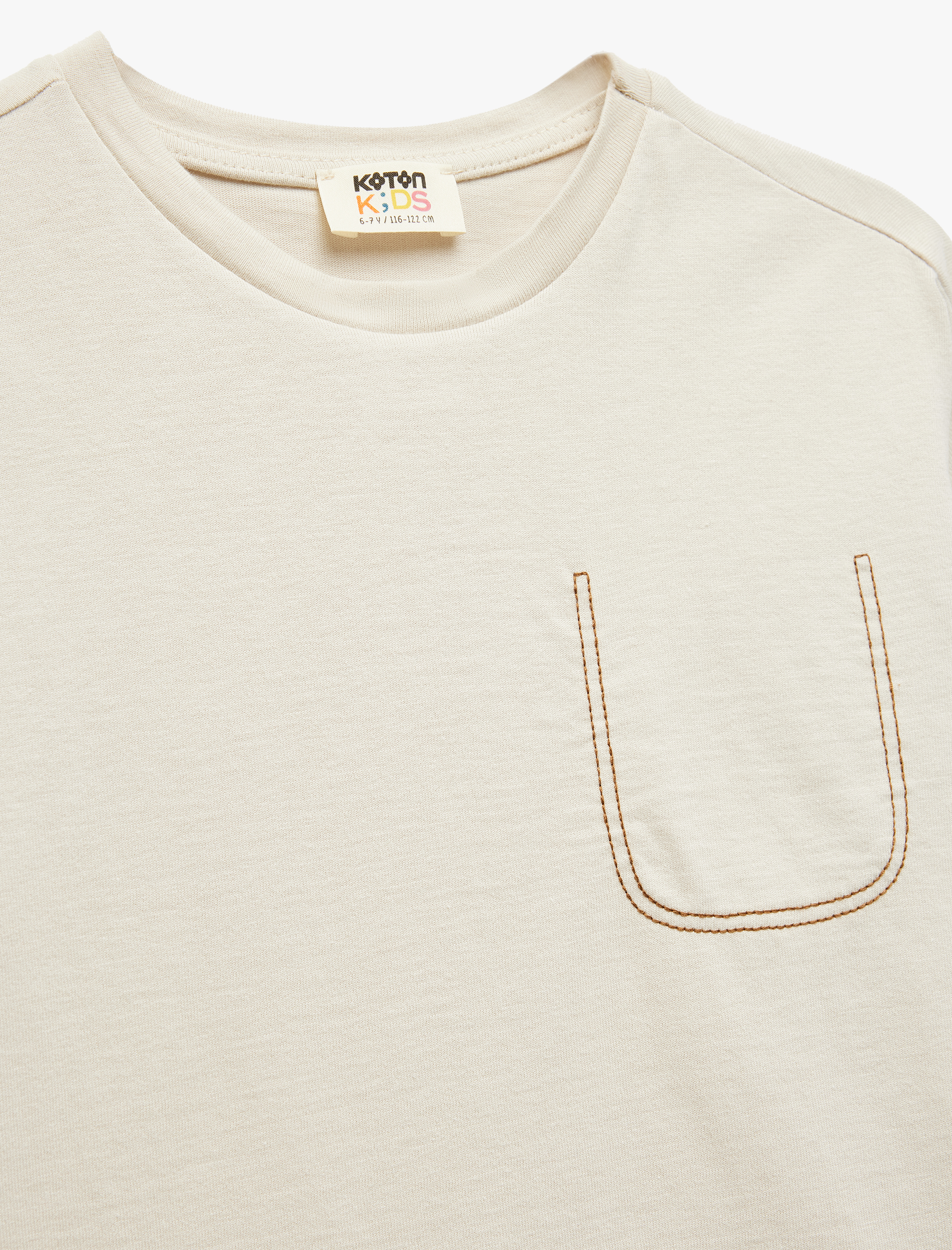  Erkek Çocuk Cep Detaylı Kısa Kollu Bisiklet Yaka Pamuklu Basic Tişört