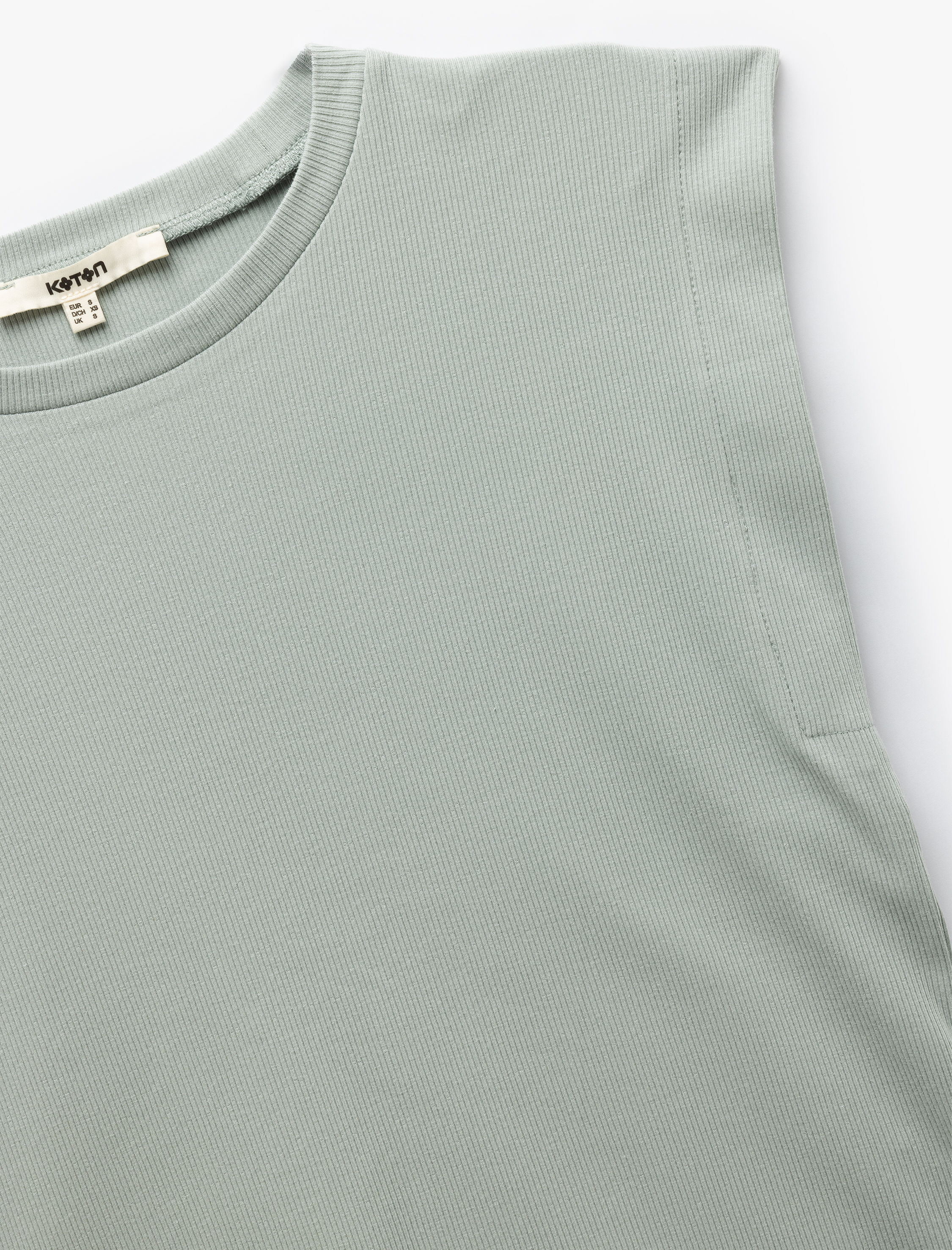   Pamuklu Bisiklet Yaka Kolsuz Basic Tişört