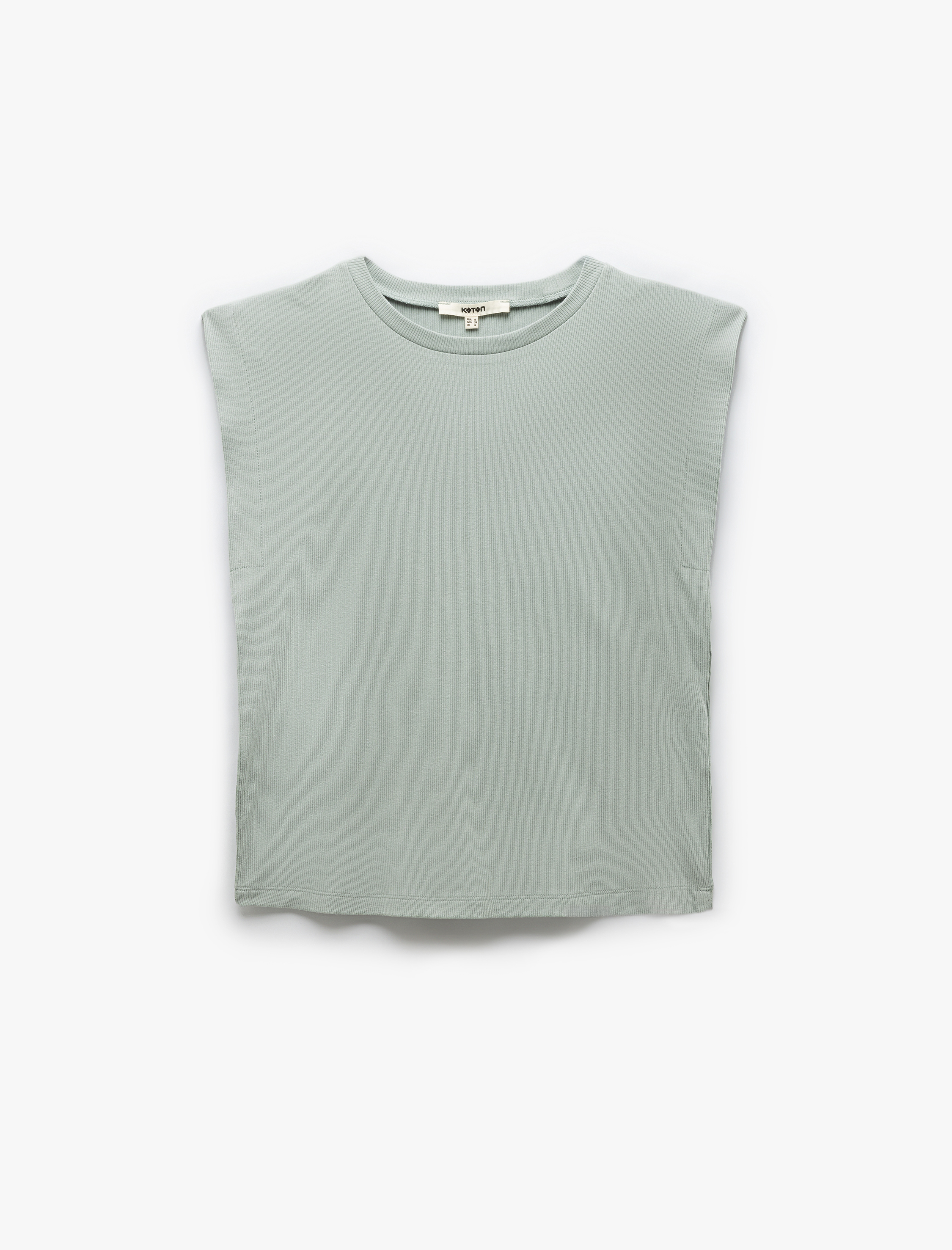   Pamuklu Bisiklet Yaka Kolsuz Basic Tişört