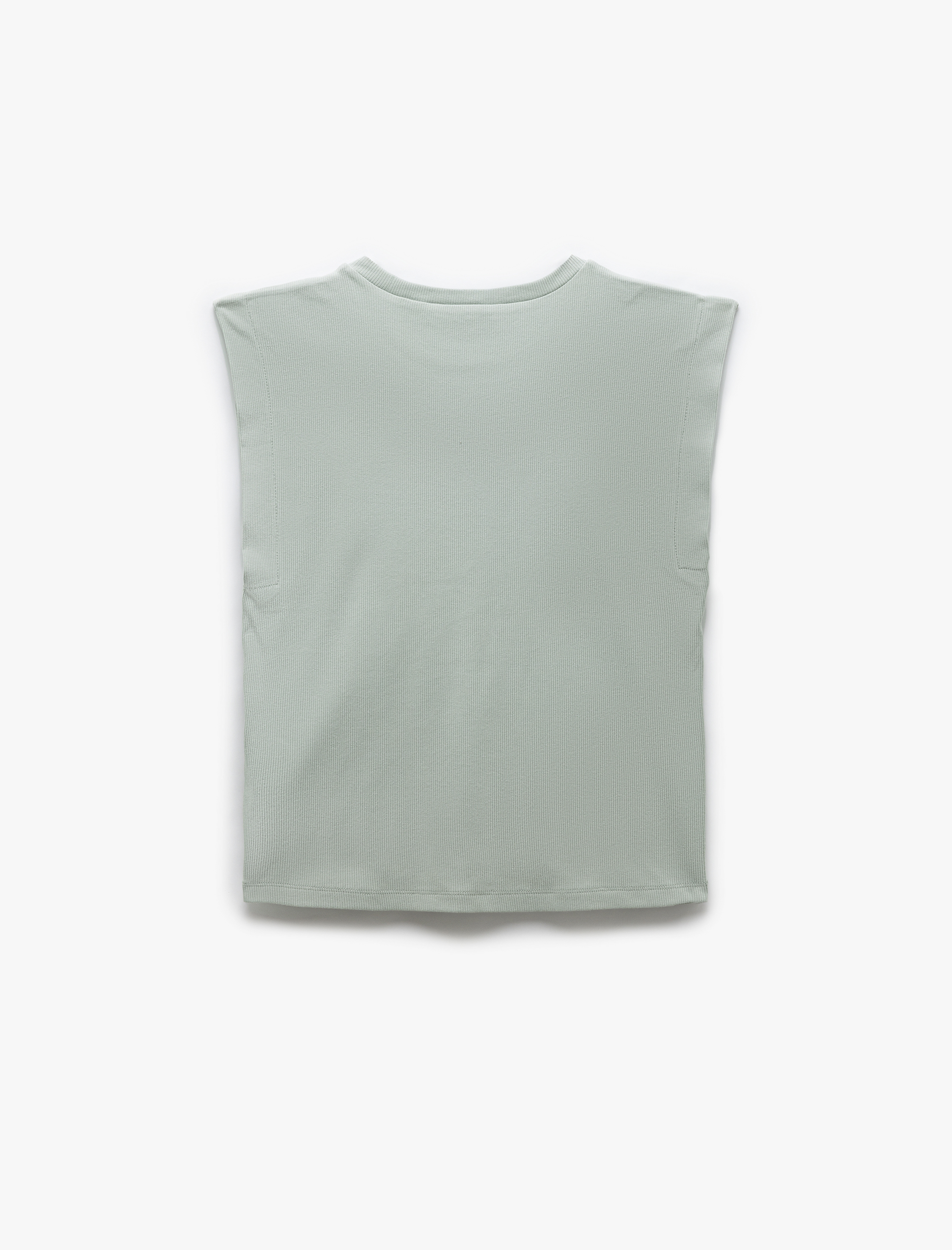   Pamuklu Bisiklet Yaka Kolsuz Basic Tişört