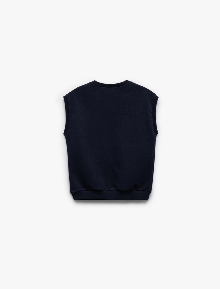  Erkek Çocuk V Yaka Basic Kolsuz Sweatshirt