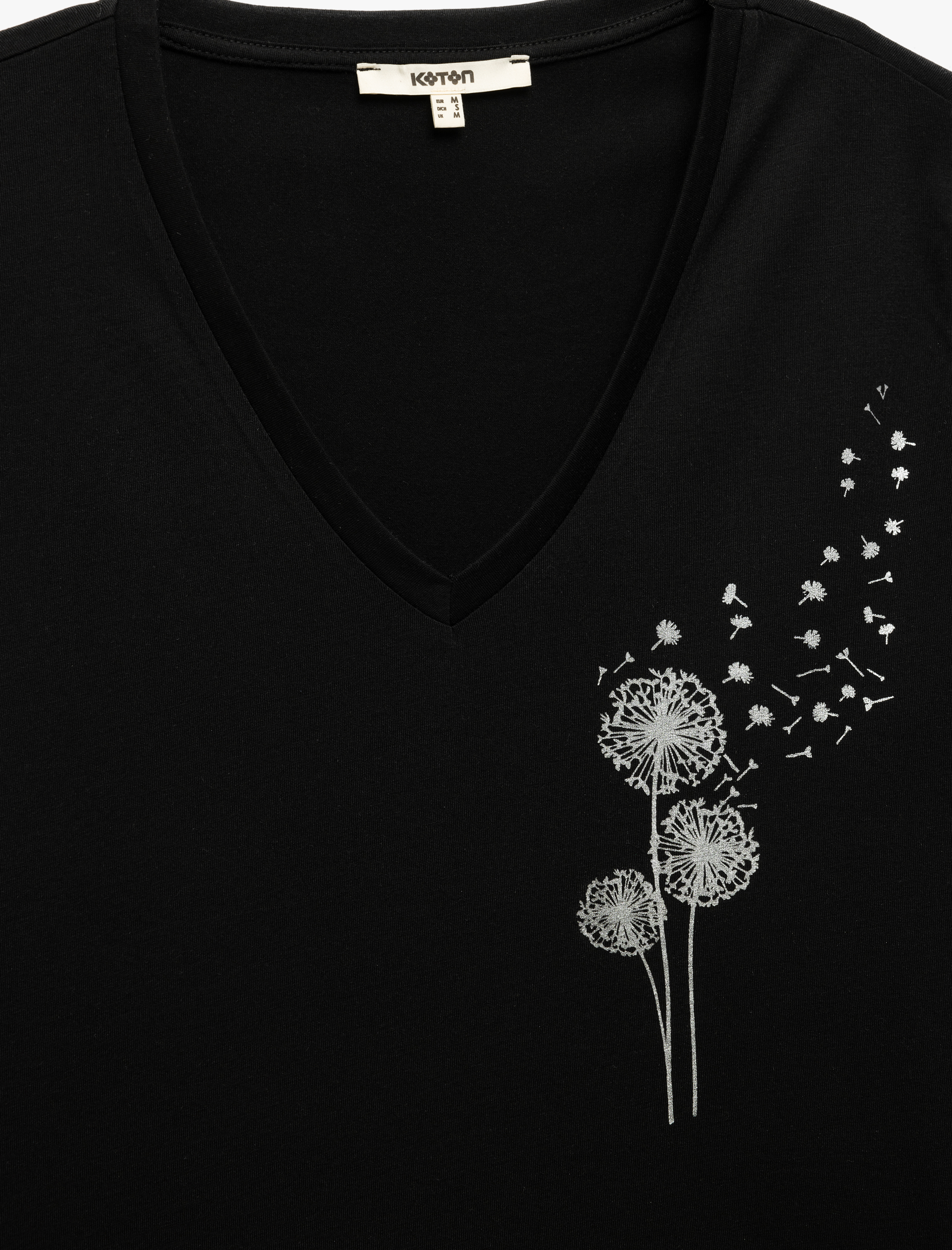   Kısa Kollu Baskılı V Yaka Kadın Tişört