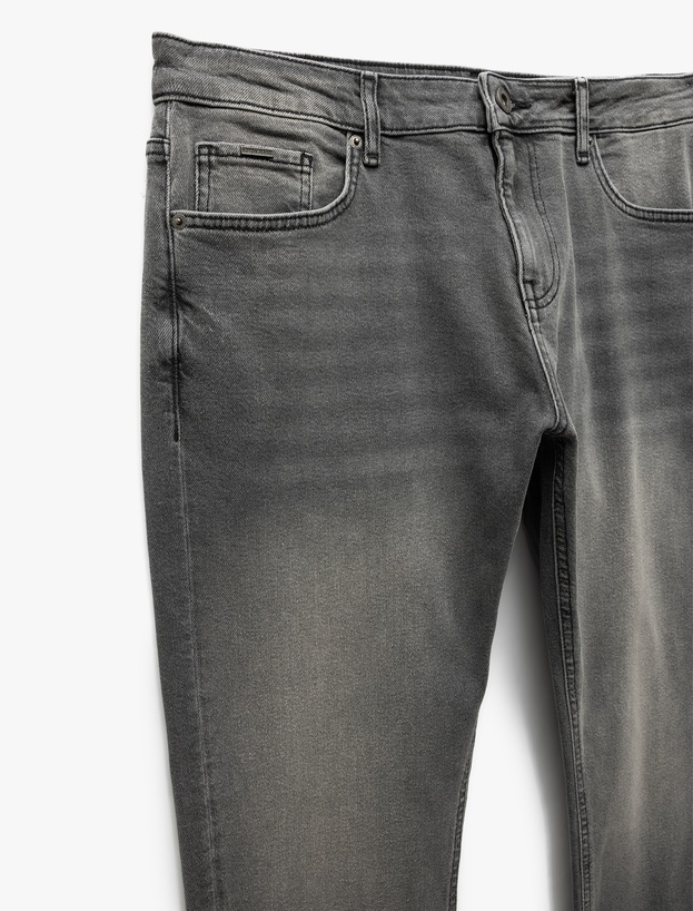 Normal Bel Pamuklu Straight Fit Jean Pantolon - Mark Jean_5