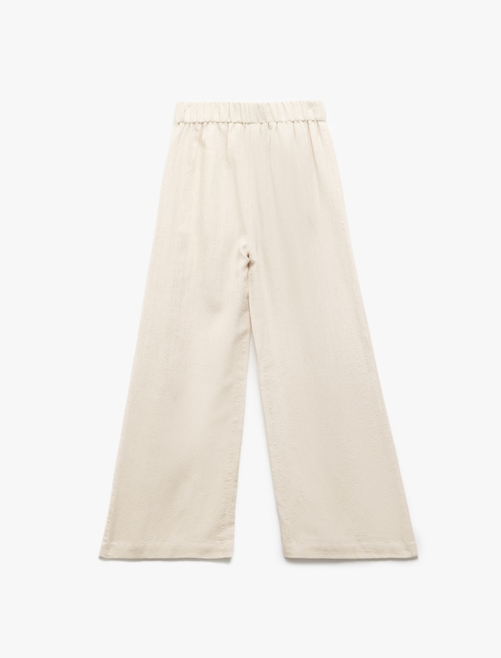 Kız Çocuk Beli Lastikli Cep Detaylı Palazzo Pantolon