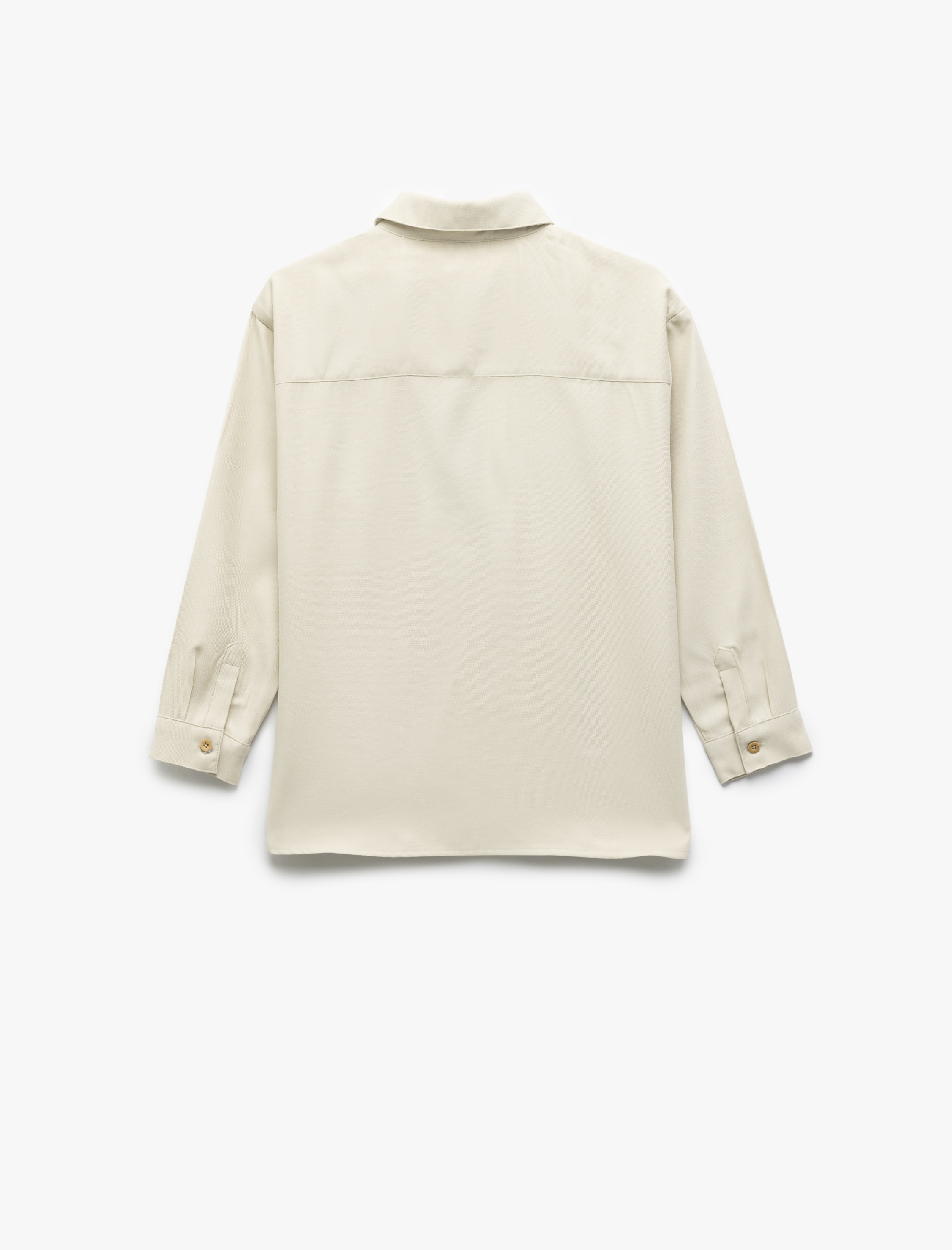  Erkek Çocuk Düğme Detaylı Tek Cepli Uzun Kollu Viskon Gömlek