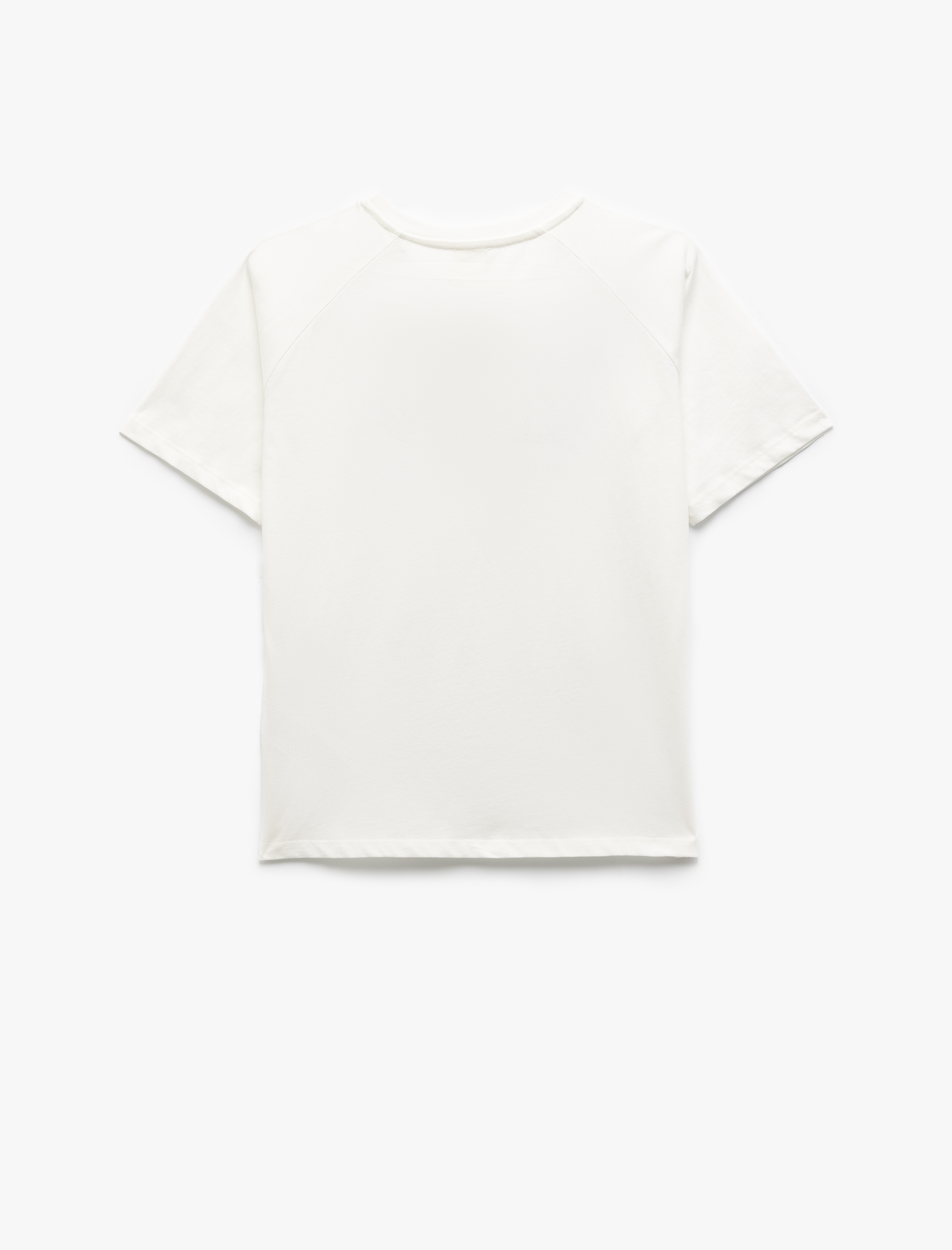  Kız Çocuk Bisiklet Yaka Kısa Kollu Nakışlı Pamuklu Tişört