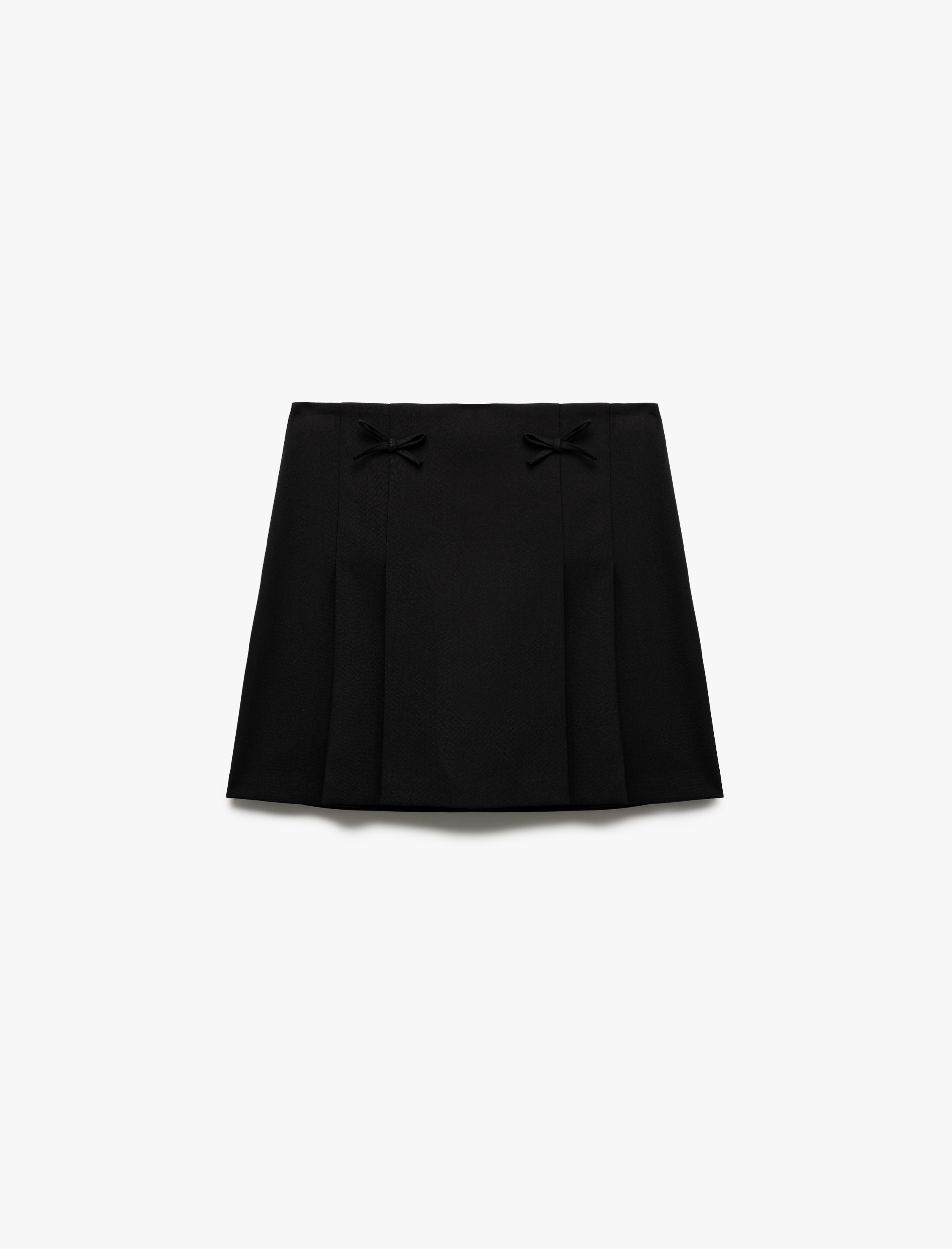   Standart Bel Fiyonk Detaylı Pileli Mini Etek