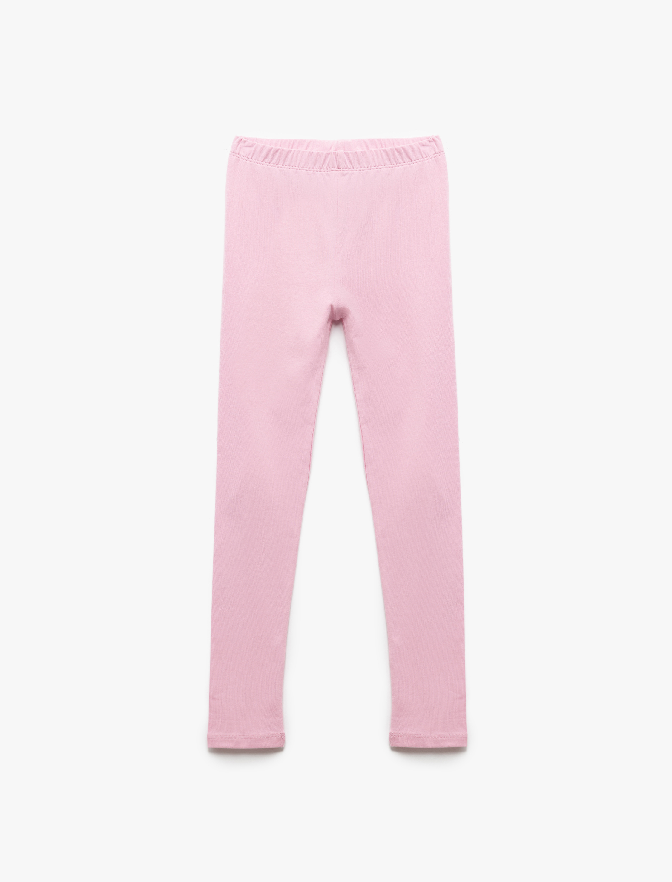  Kız Çocuk Pamuklu Beli Lastikli 2'li Basic Uzun Tayt Seti