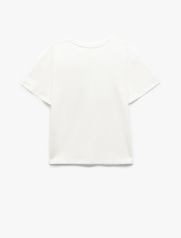 Kız Çocuk Atatürk Baskılı Kısa Kollu Bisiklet Yaka Pamuklu Tişört