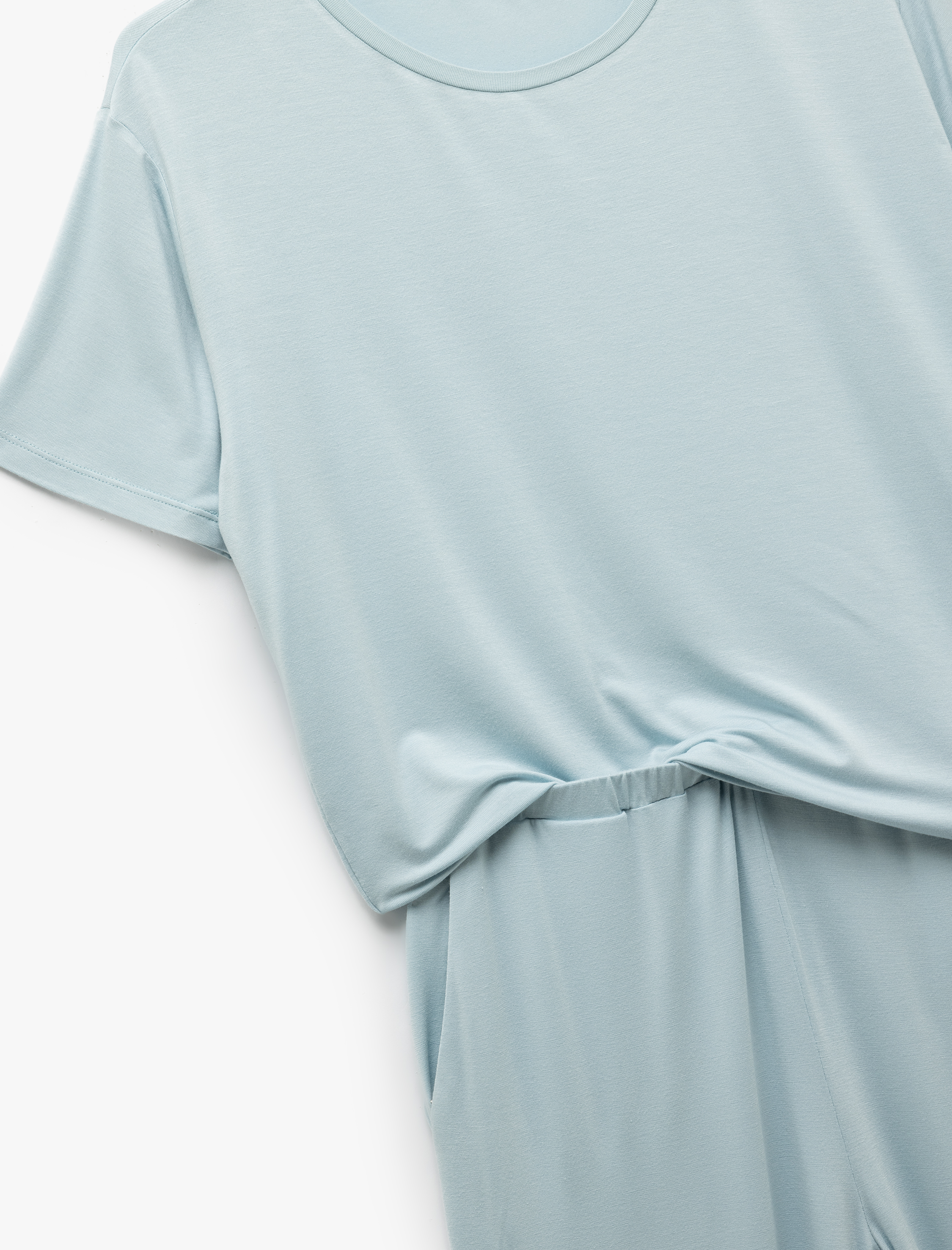 Cepli Kısa Kollu Bisiklet Yaka Viskon Pijama Takımı
