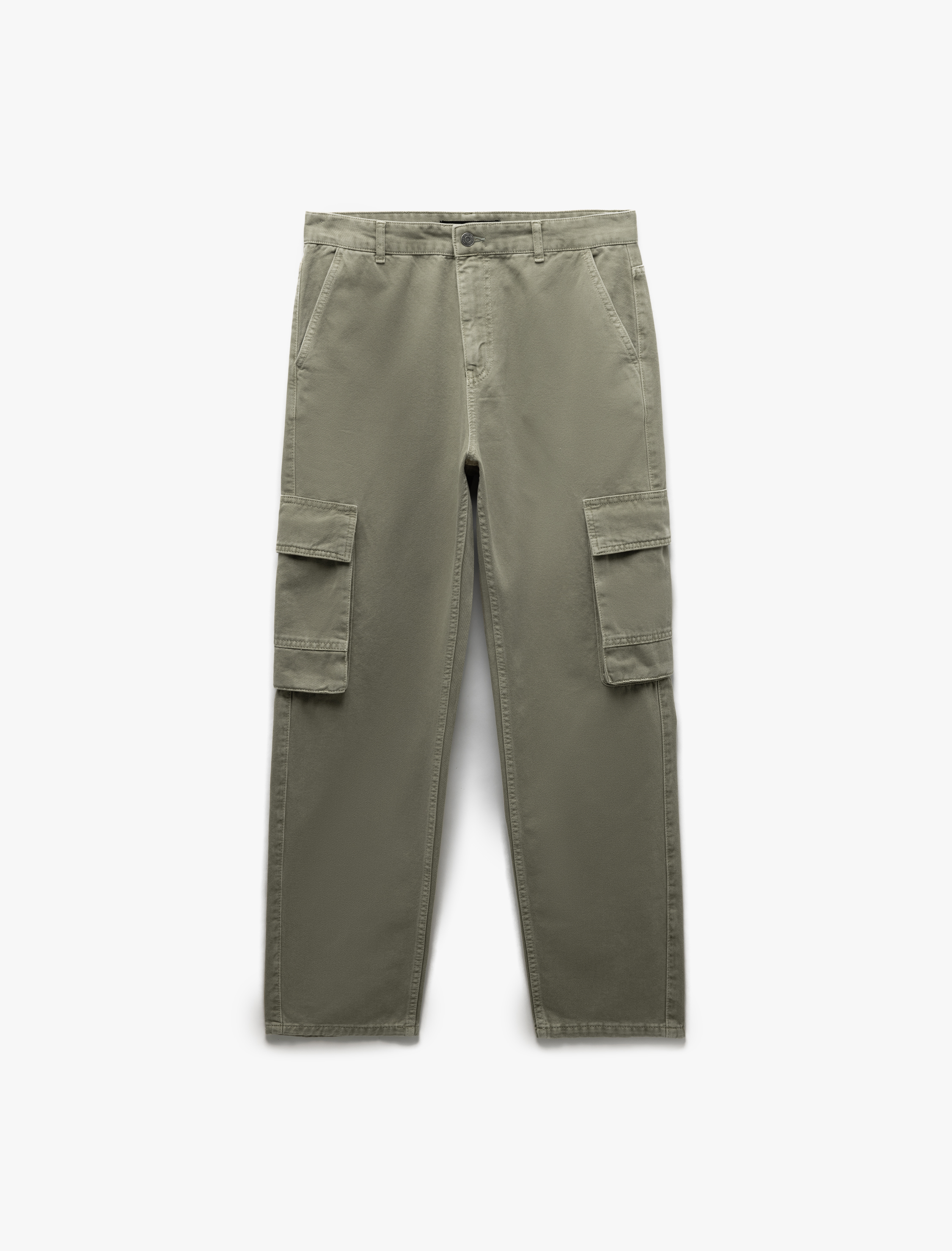   Pamuklu Straight Fit Jean Kargo Pantolon