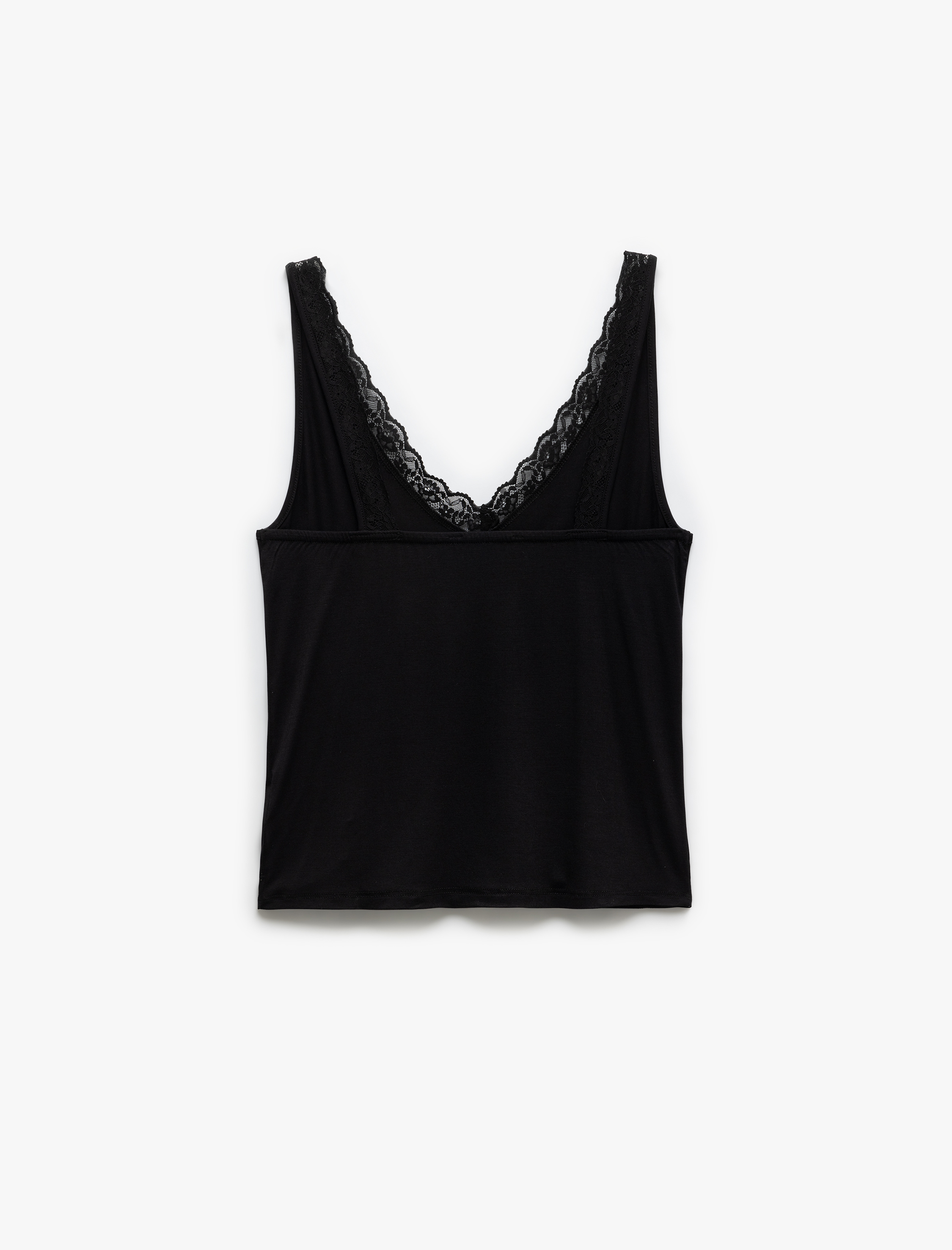   Dantel Detaylı Kolsuz Viskon Atlet Pijama Üstü