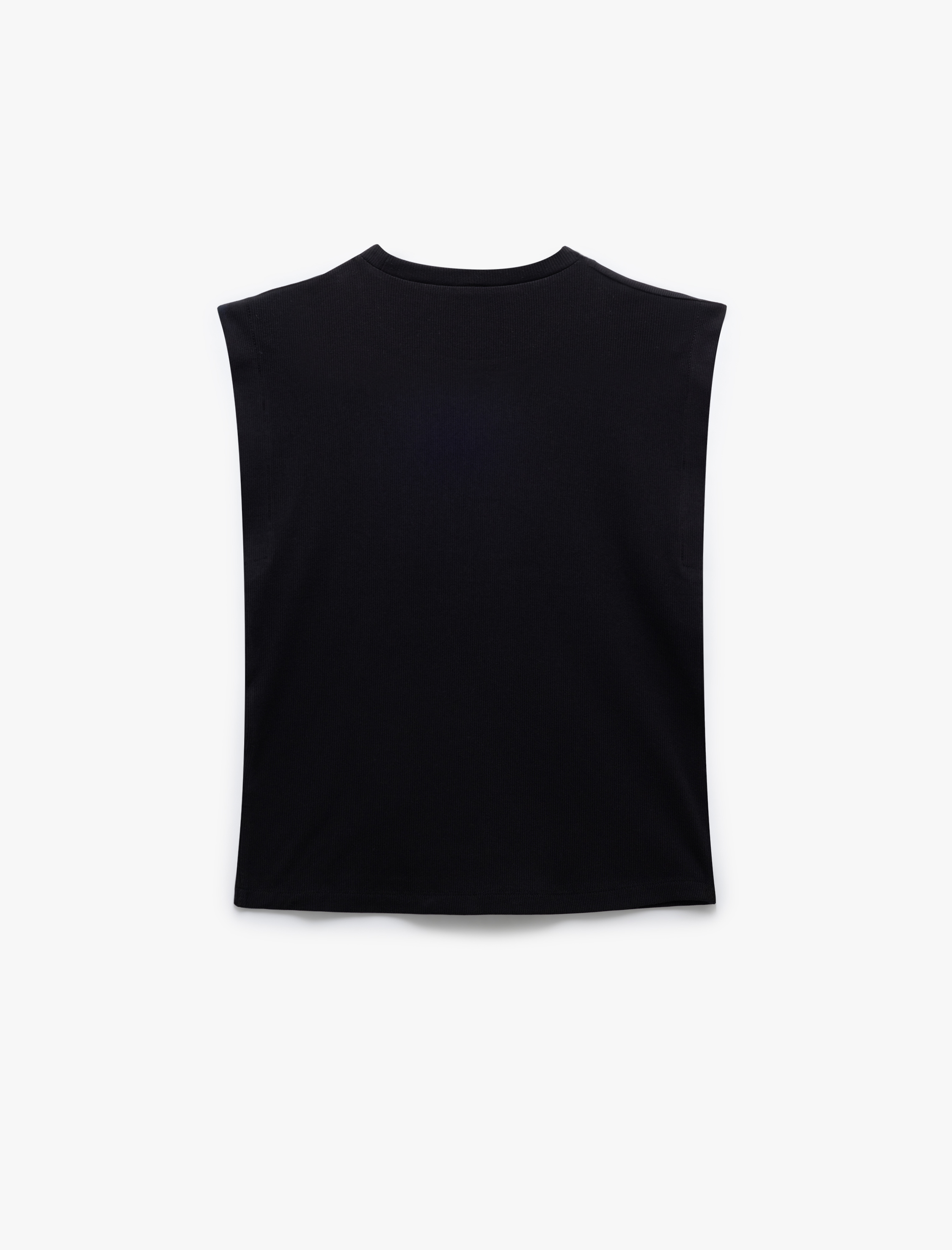   Pamuklu Bisiklet Yaka Kolsuz Basic Tişört