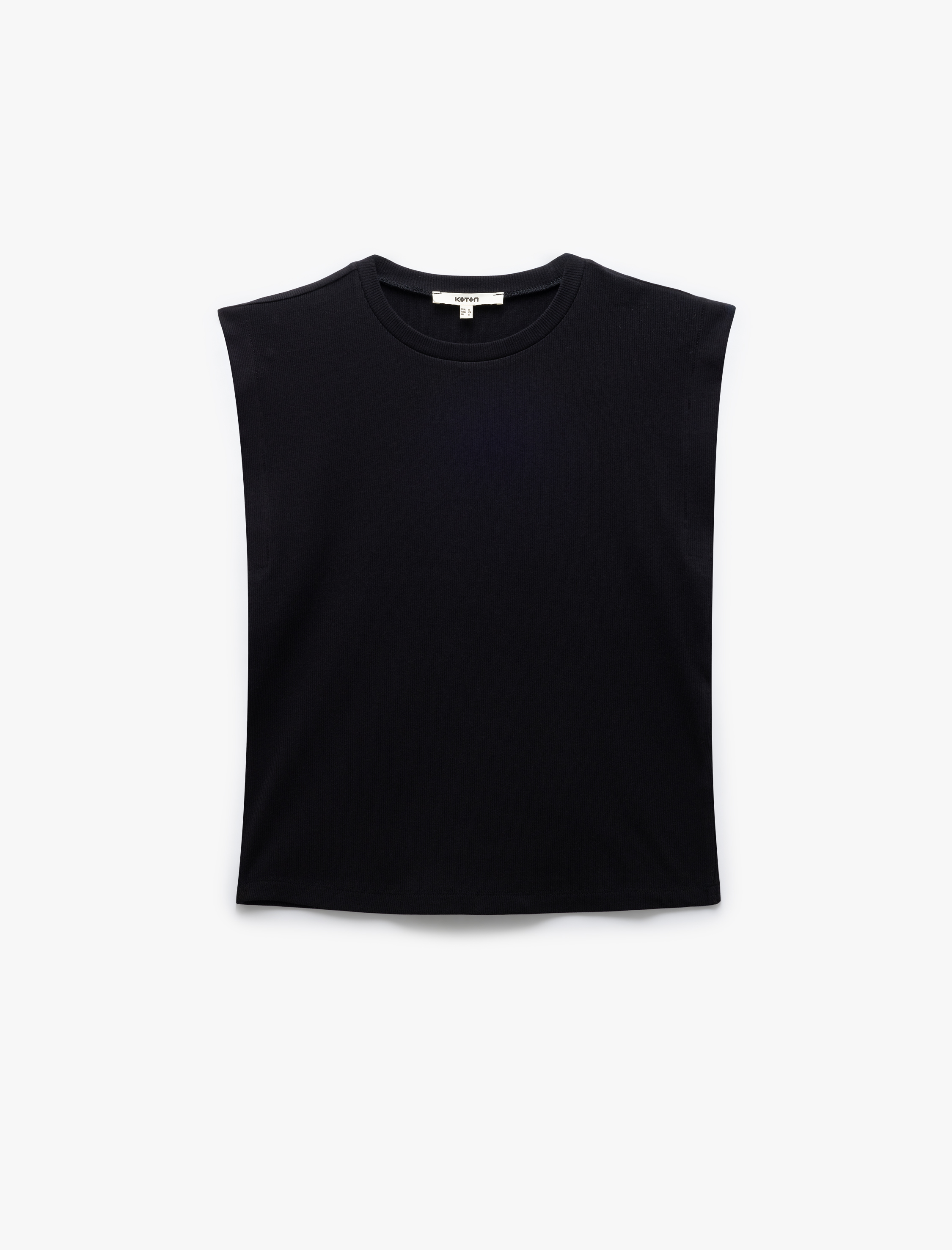   Pamuklu Bisiklet Yaka Kolsuz Basic Tişört