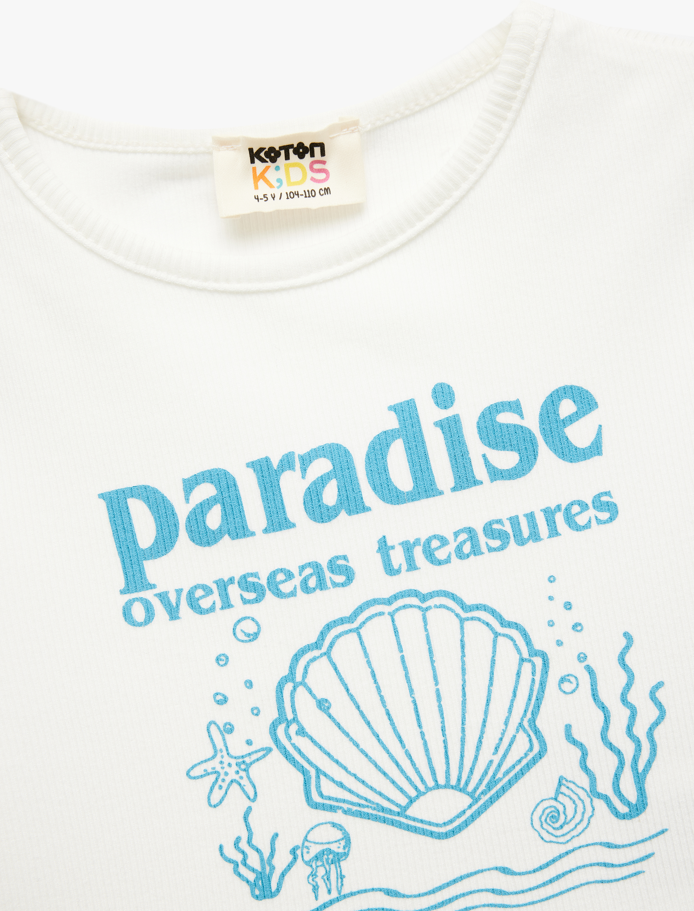  Kız Çocuk Bisiklet Yaka Kısa Kollu Baskılı Pamuklu Crop Tişört