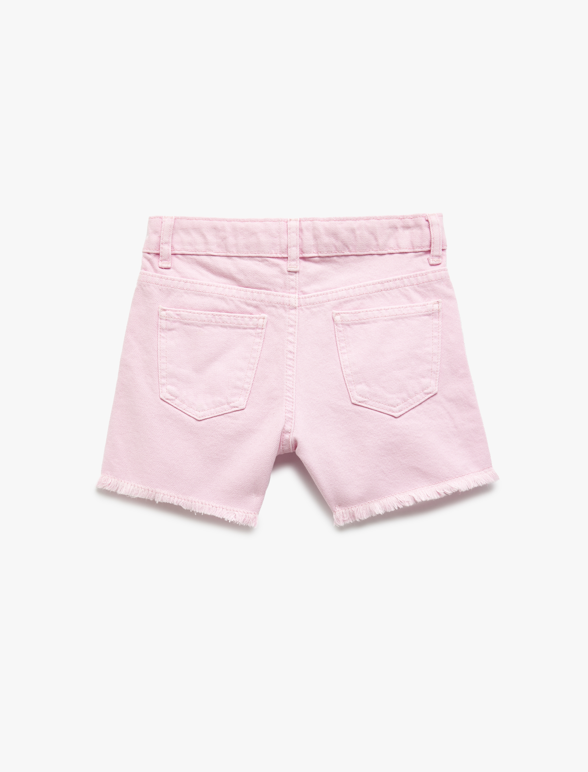  Kız Çocuk Pamuklu Cepli Yırtmaç Detaylı Denim Şort