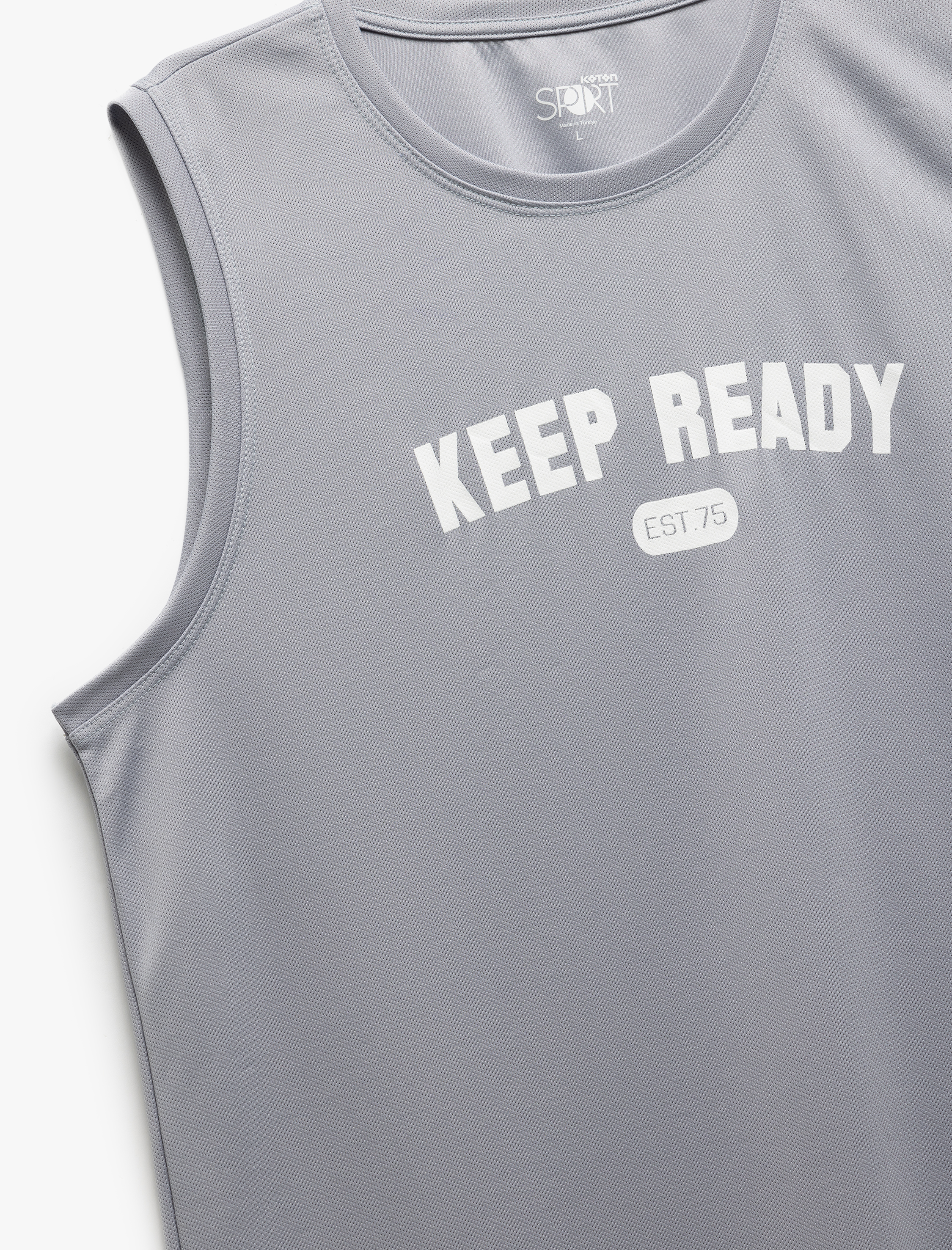   Baskılı Regular Fit Bisiklet Yaka Kolsuz Spor Atlet