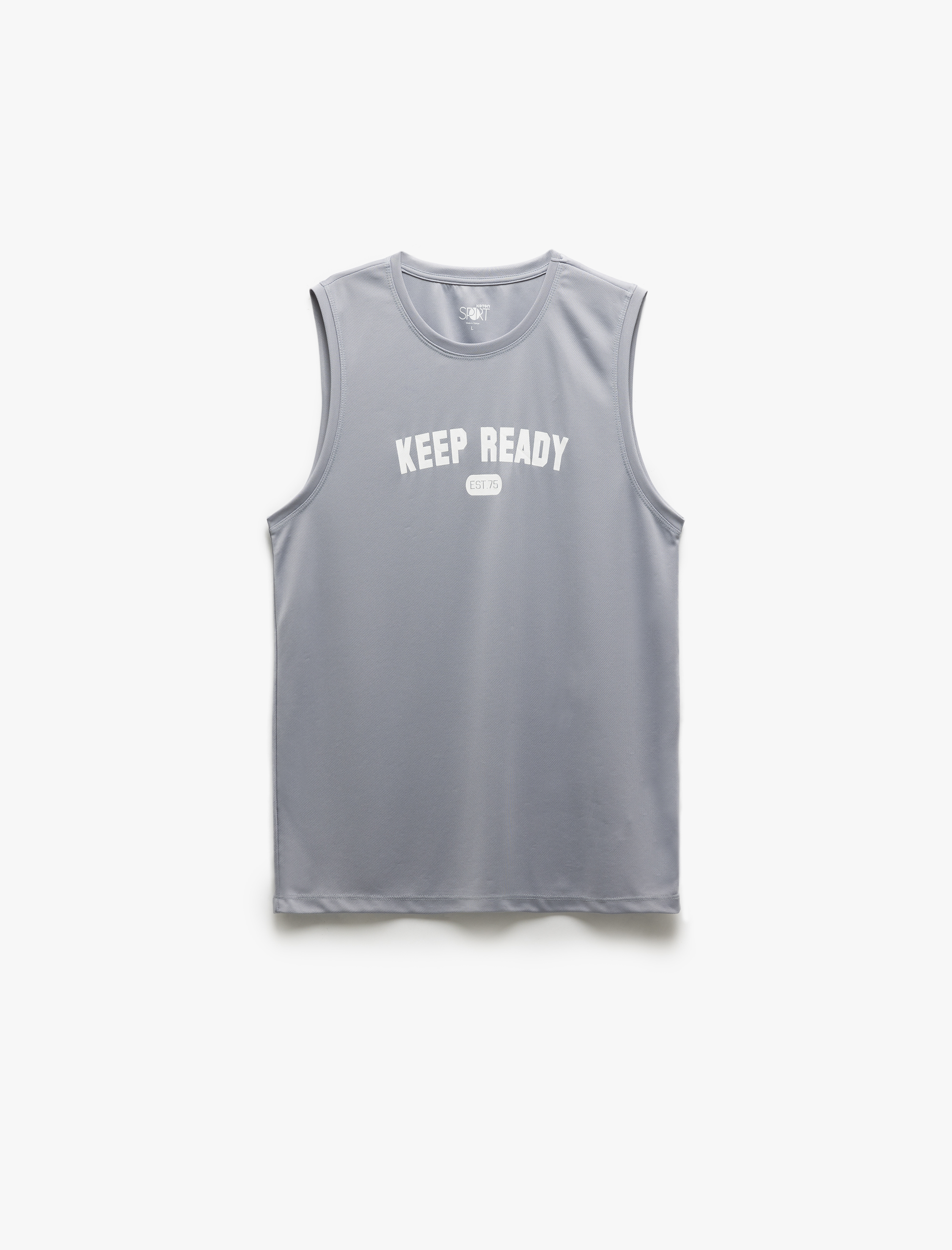   Baskılı Regular Fit Bisiklet Yaka Kolsuz Spor Atlet