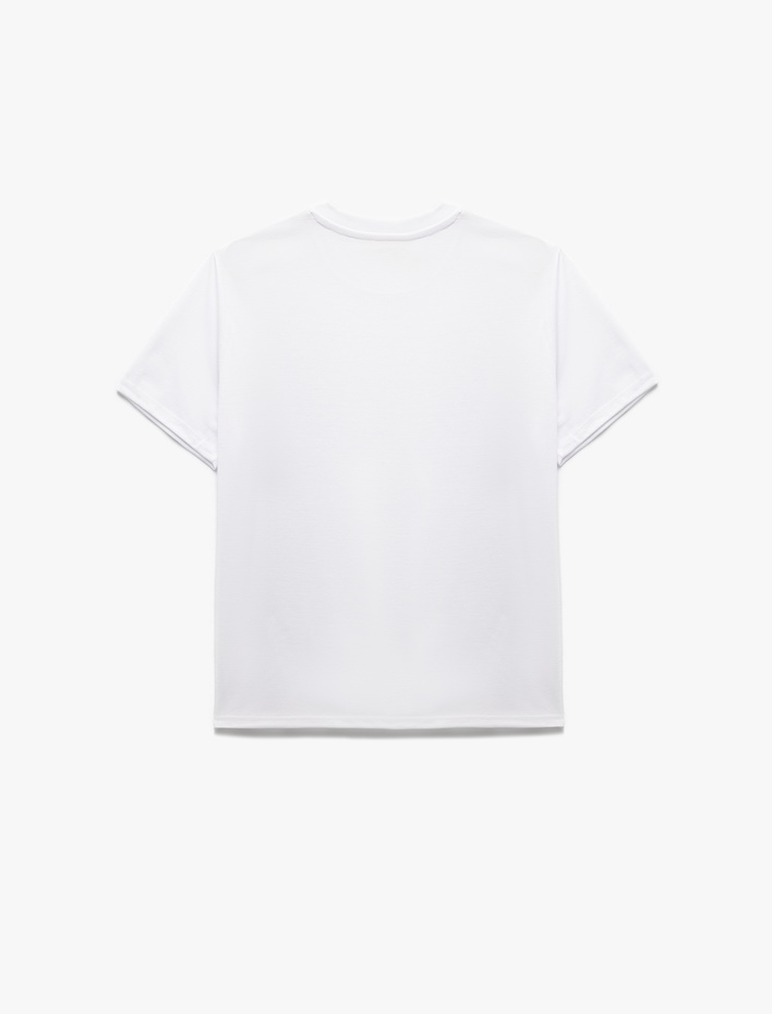  Bisiklet Yaka Kısa Kollu Baskılı Tişört